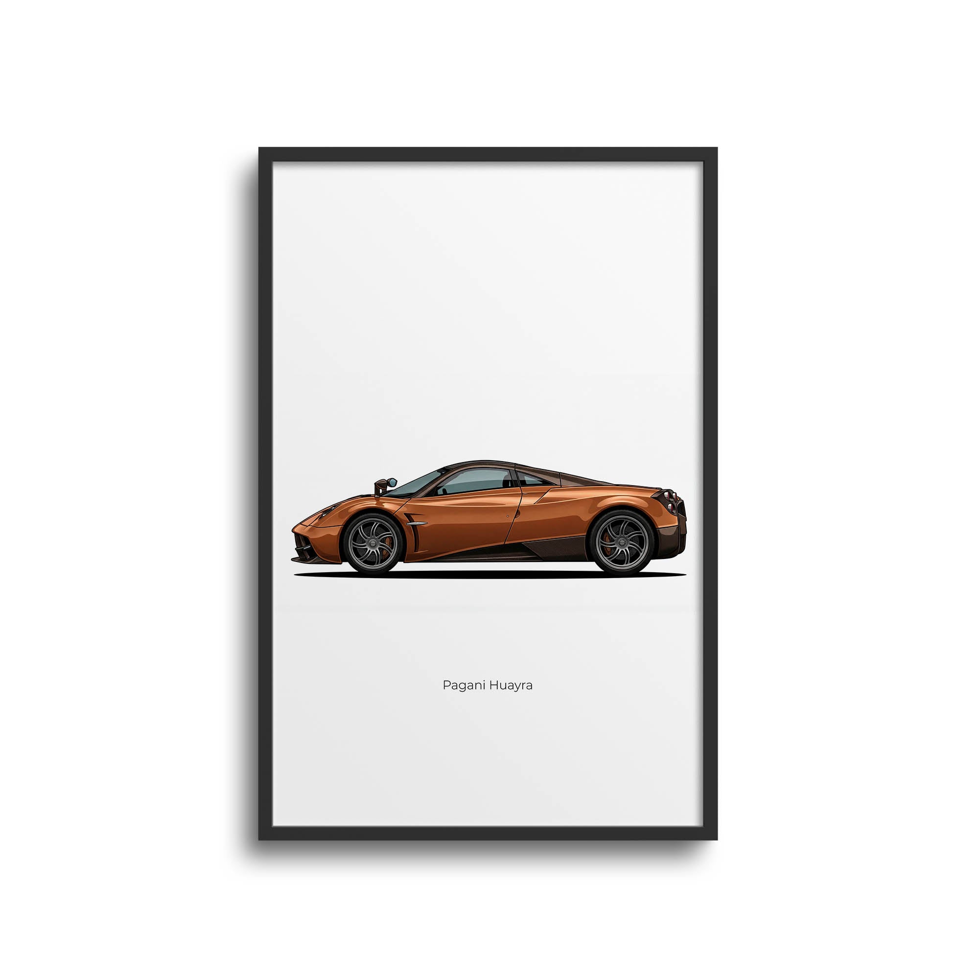 Pagani Huayra Poster - 2012 Bronze Car Wall Art | Luxury Sports Car Decor
