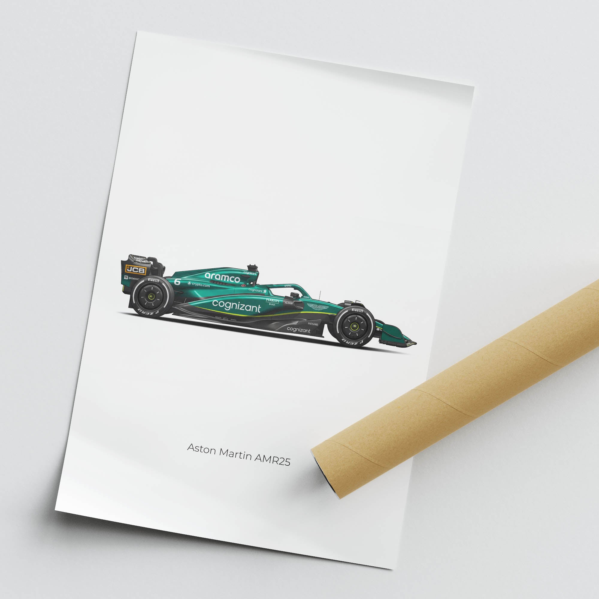 Aston Martin Amr25 Poster – 2025 F1 Racing Car Print | British Racing Green Art