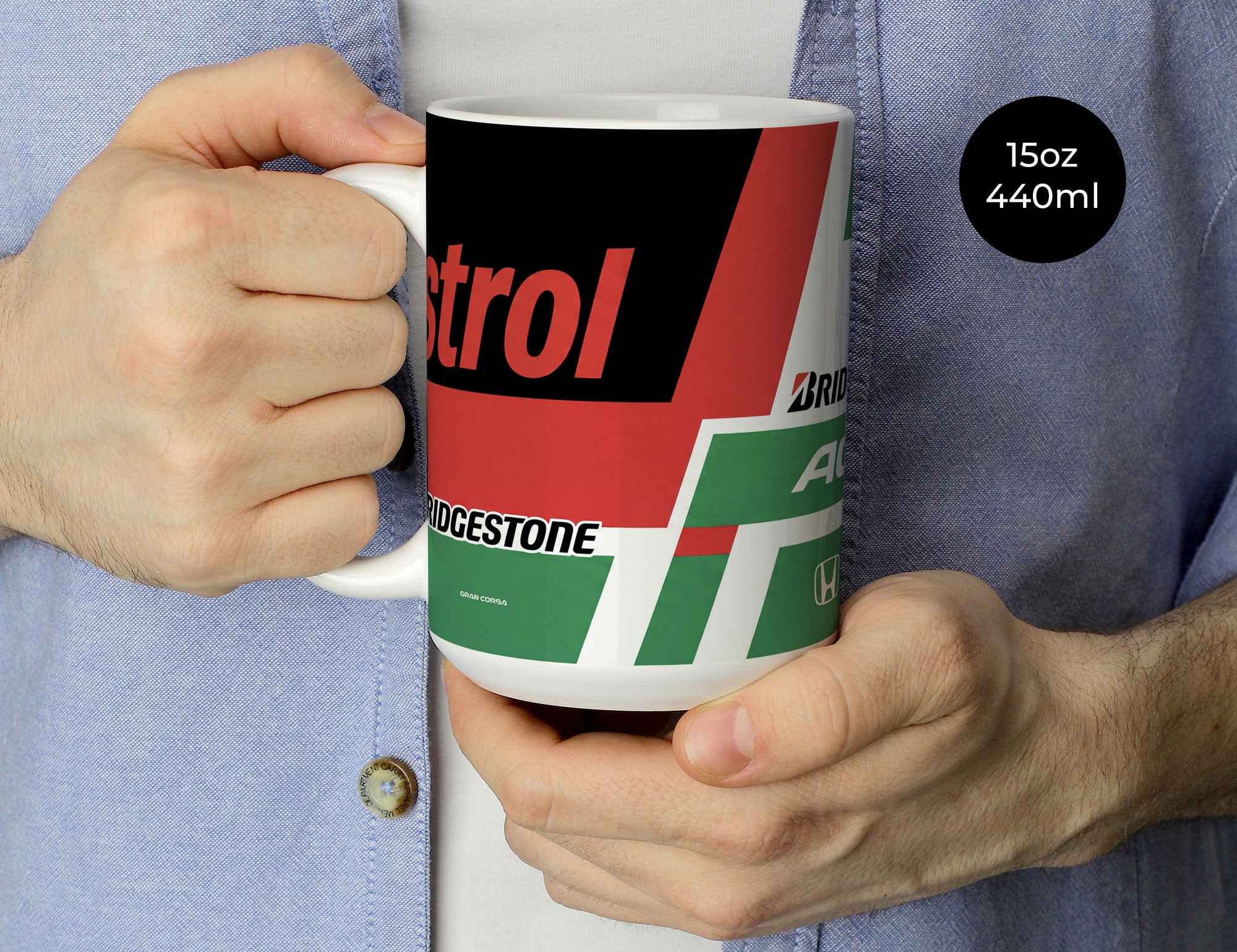 Honda Castrol MUGEN NSX Mug – Japanese GT Racing Ceramic Cup for Motorsport Fans