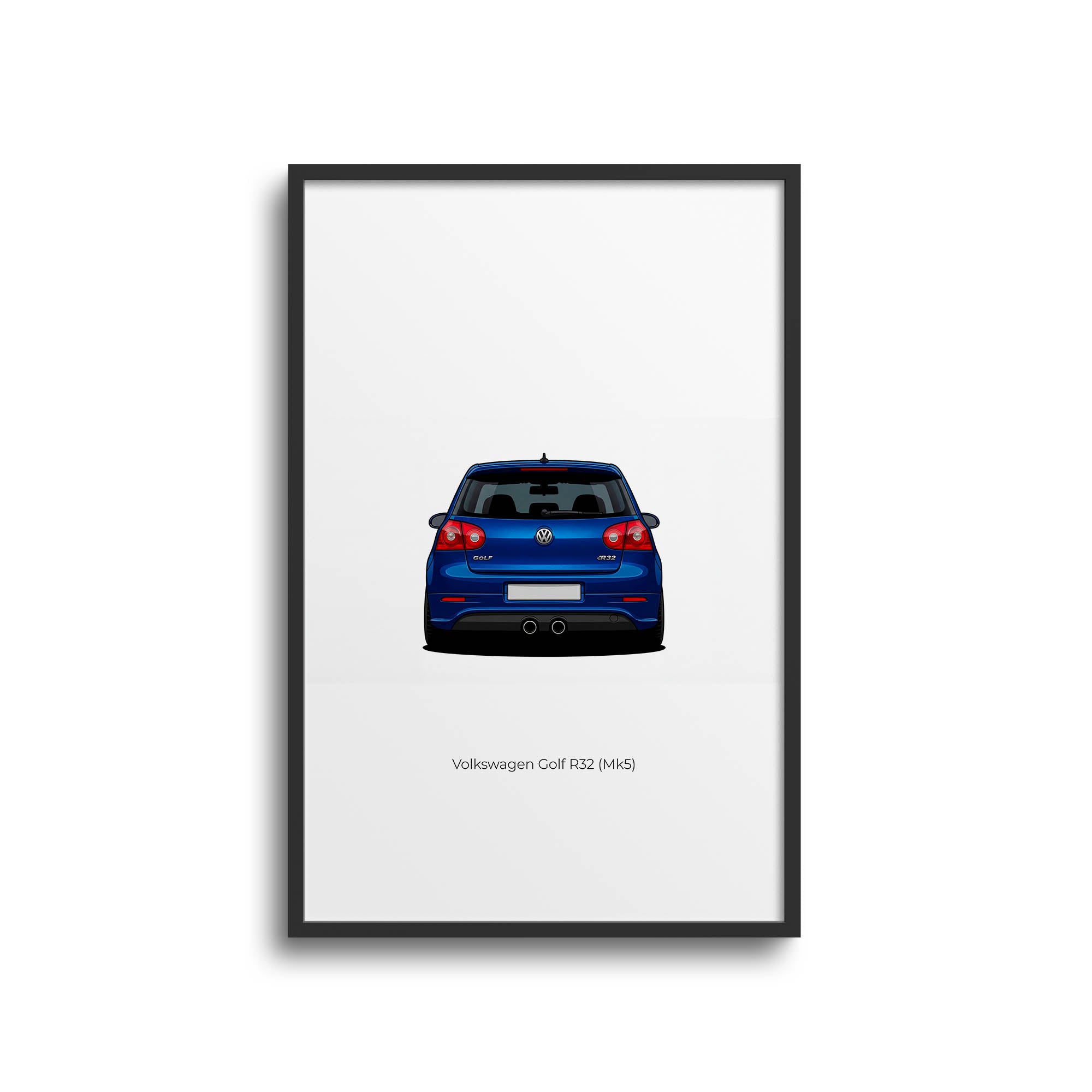 Volkswagen Golf R32 Poster – Deep Blue Pearl Mk5 Car Wall Art Print