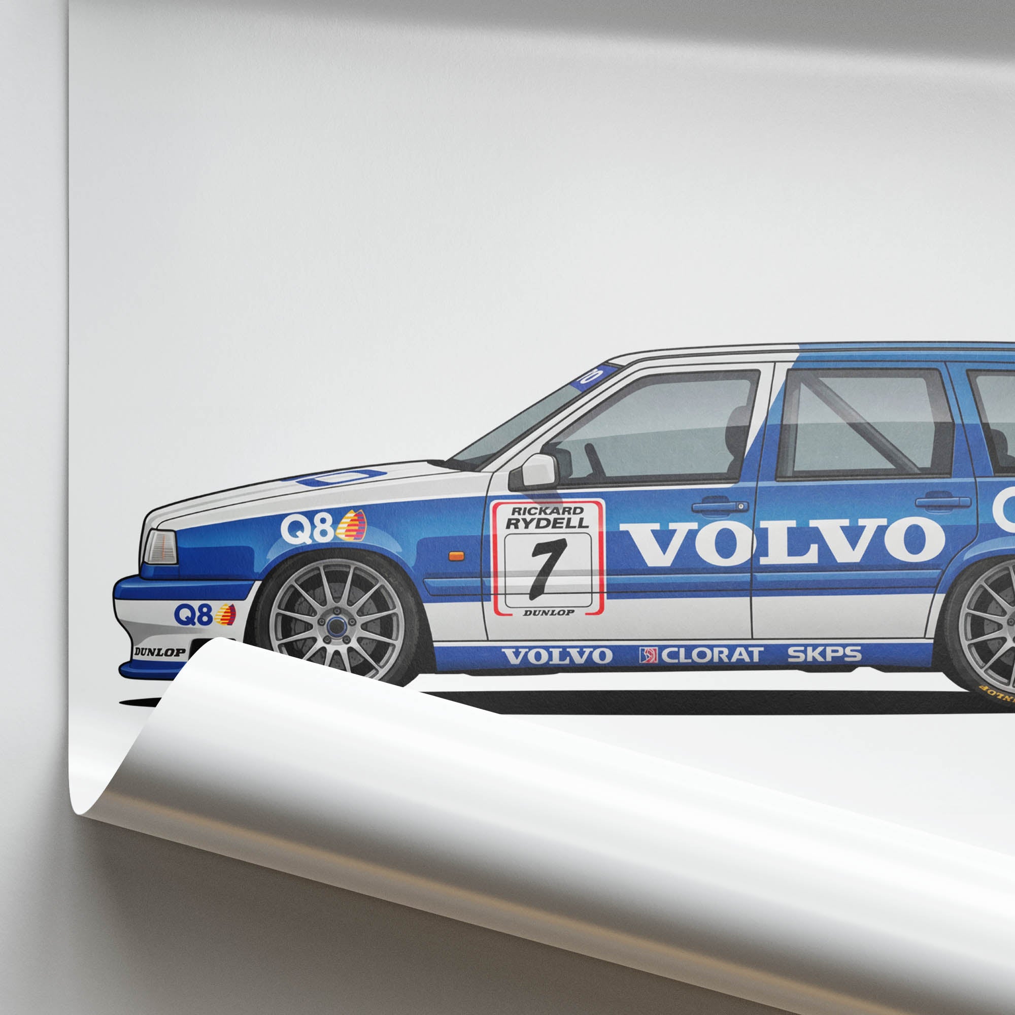 1994 Volvo 850 Estate Btcc Rickard Rydell – Car Print (Side)