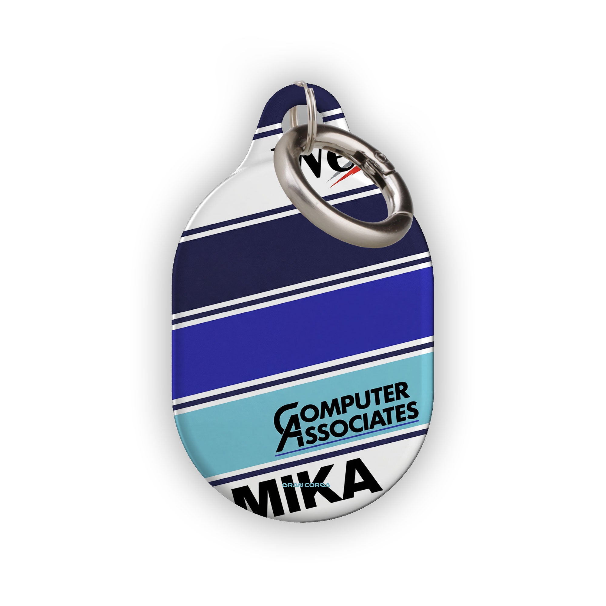 Mika Hakkinen AirTag Case - Durable F1 Fan Protection Cover by Gran Corsa