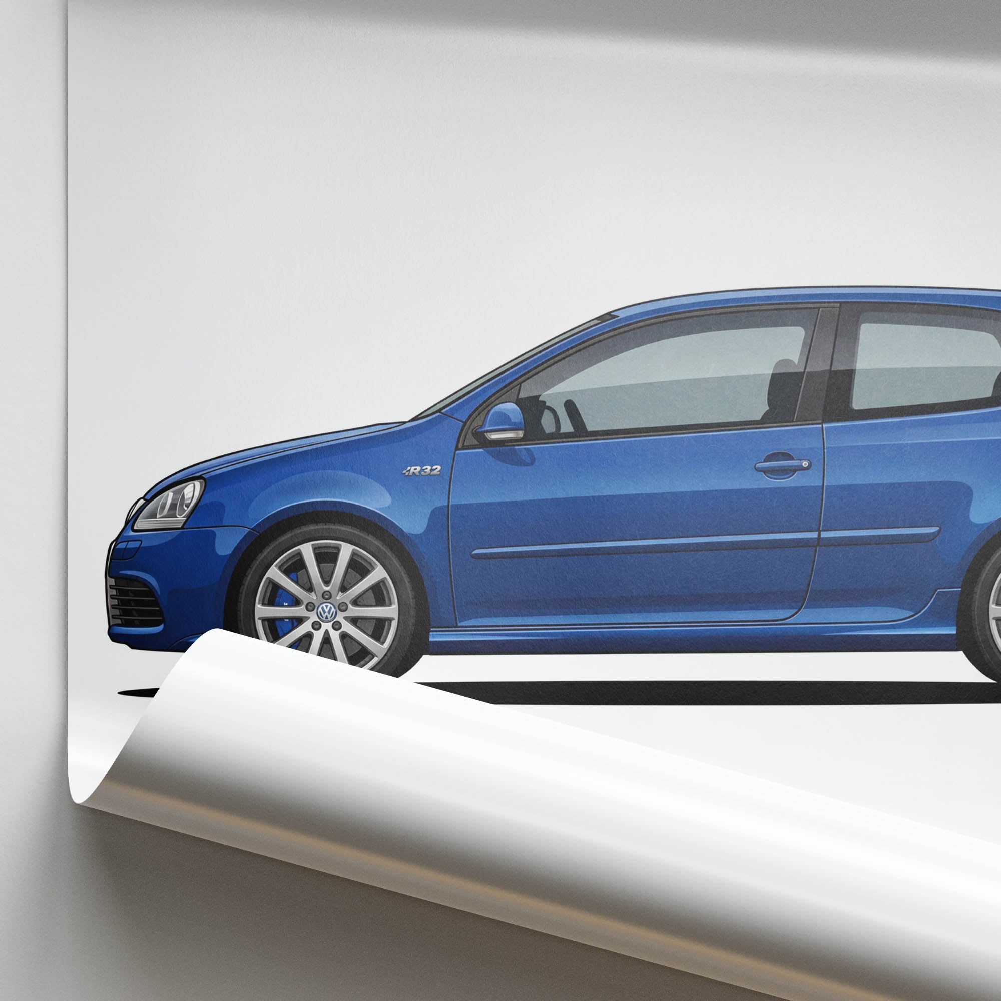 2005 Volkswagen Golf R32 MK5 Deep – Car Print (Side)