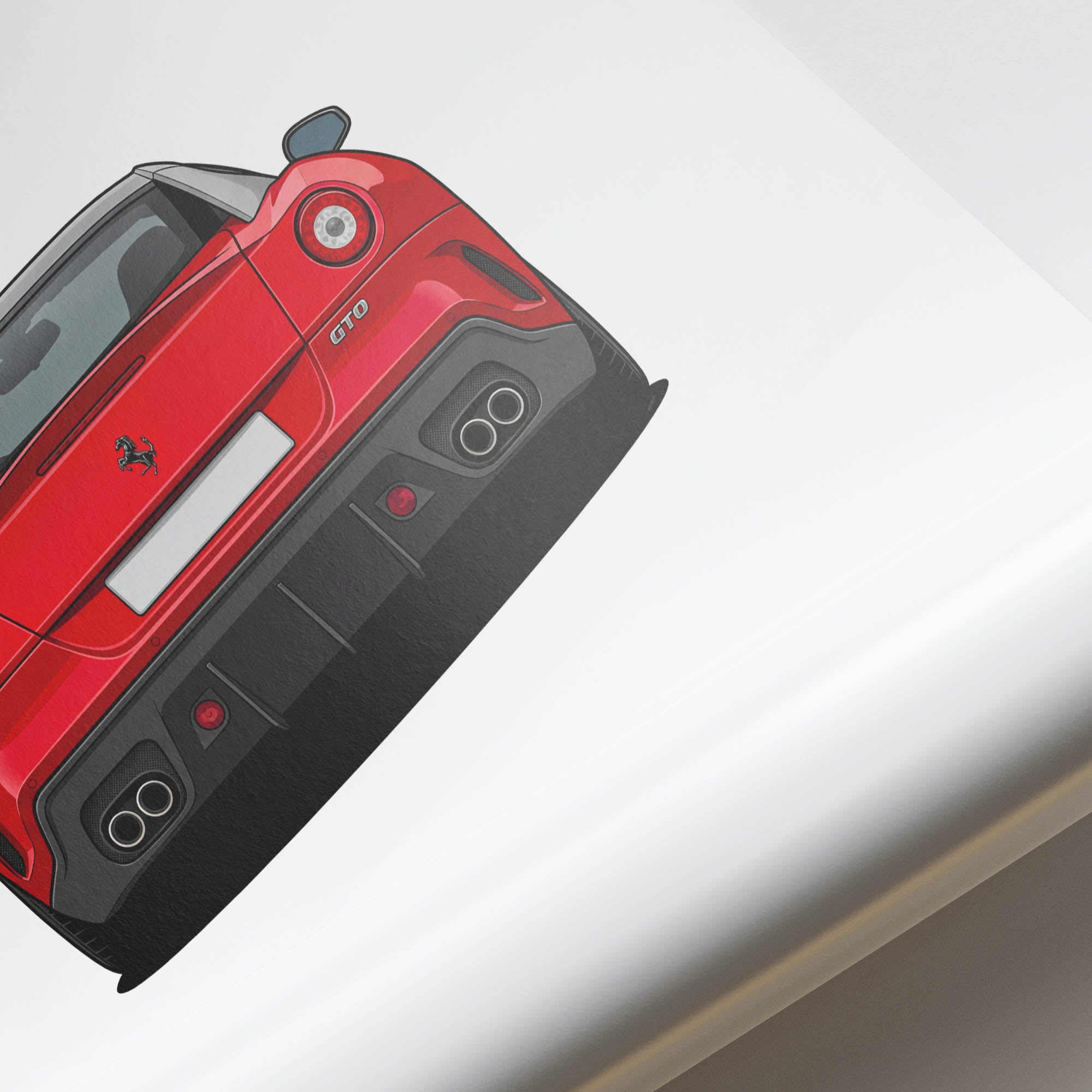 Ferrari 599 Gto Poster - Rosso Corsa Red With Grigio Silverstone Roof Print