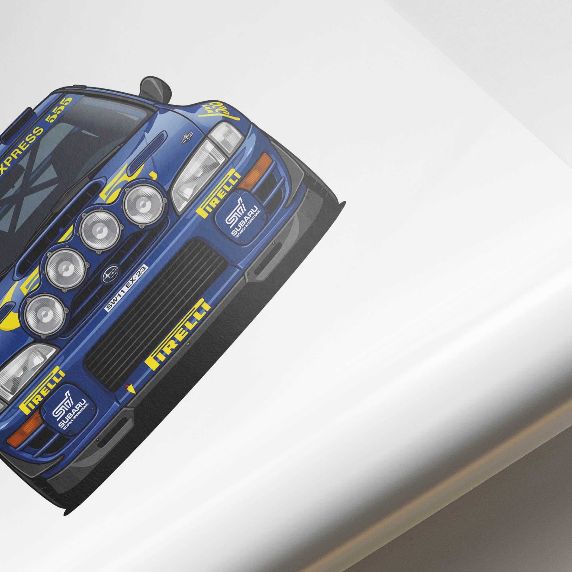 Subaru Impreza Poster - 1995 Rally Car Print | Blue Yellow Livery Motorsport Artwork