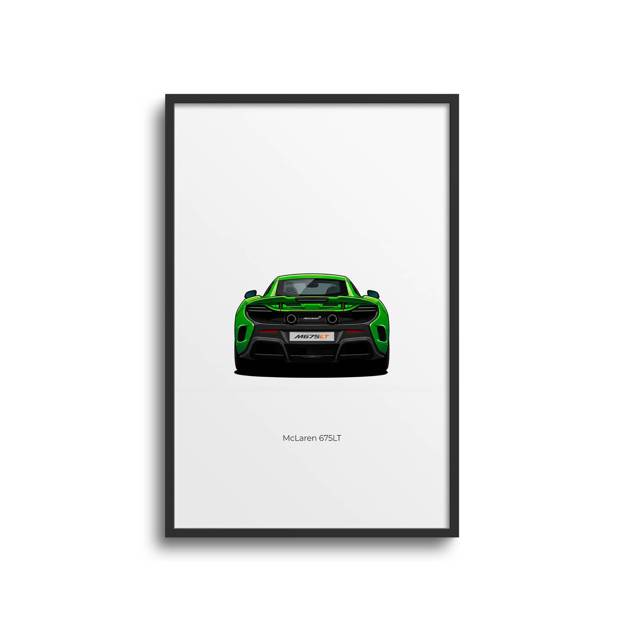 McLaren 675Lt Poster - 2015 Napier Green Supercar Wall Art Print