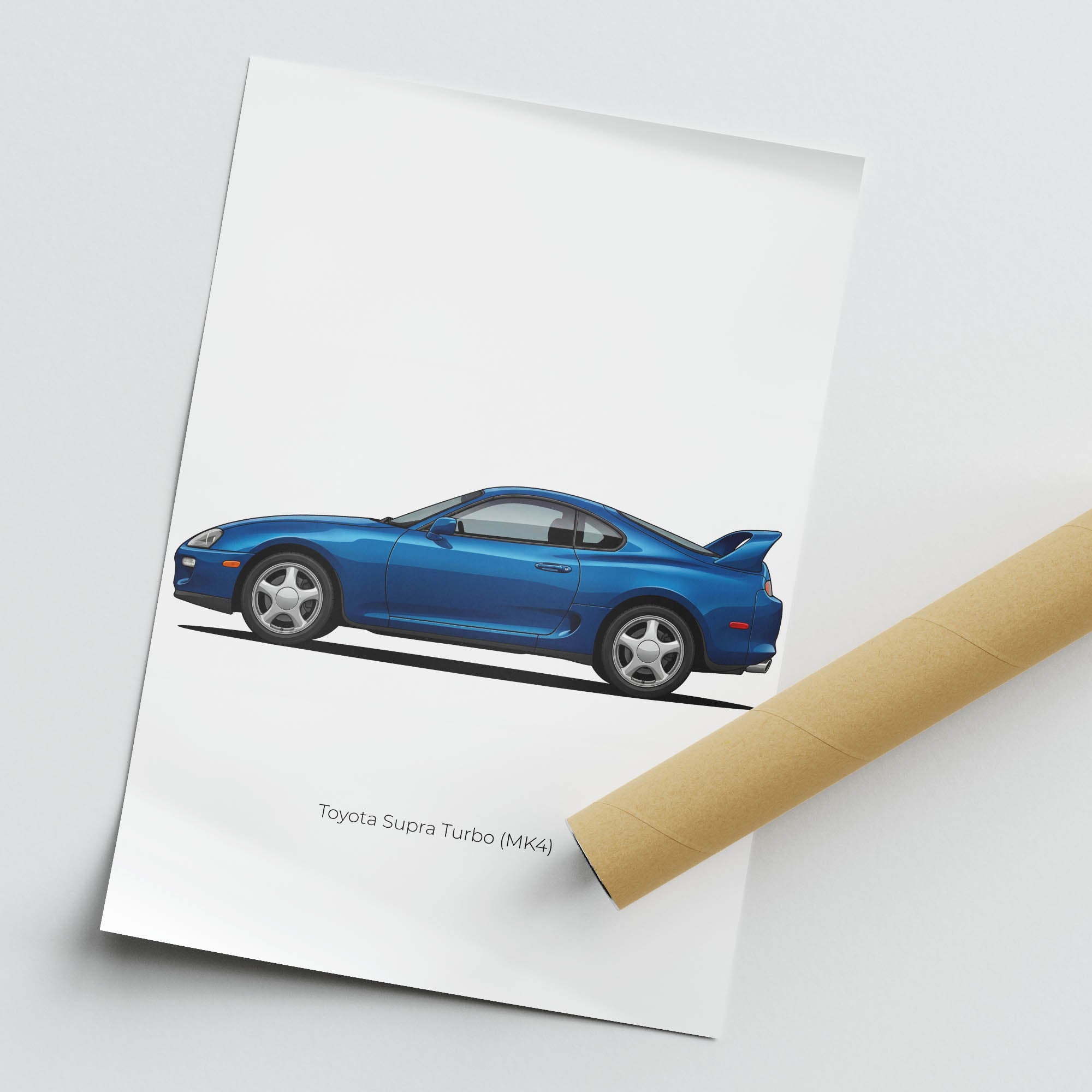 1993 Toyota Supra Turbo MK4 Baltic – Car Print (Side)
