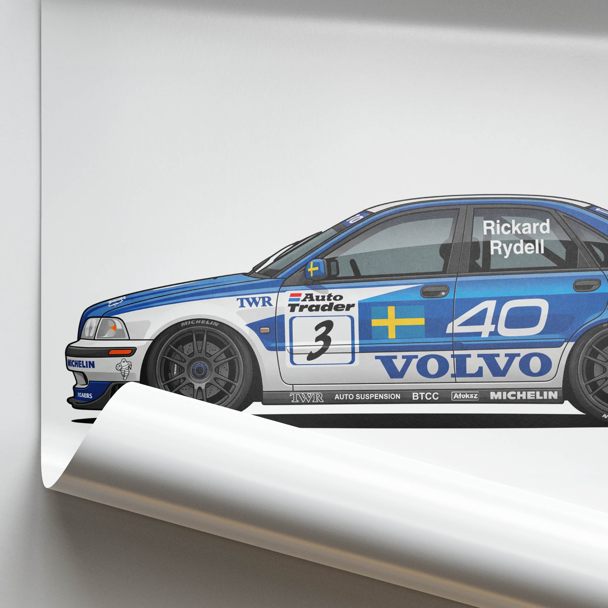 1998 Volvo S40 Btcc Rickard Rydell – Car Print (Side)