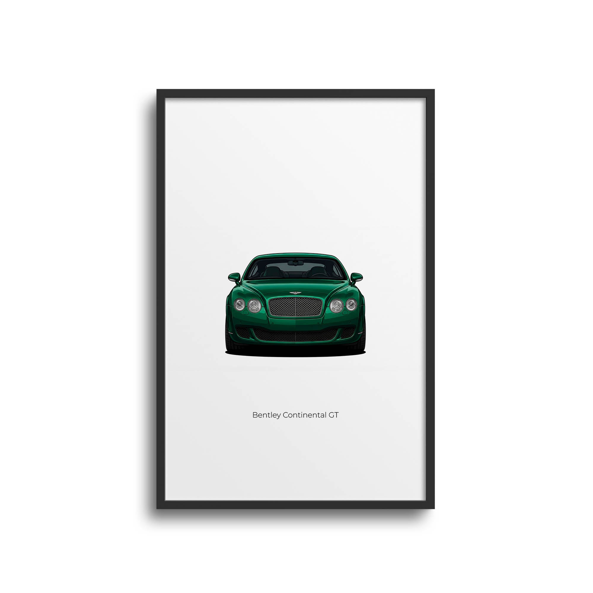 Bentley Continental GT Poster – 2003 Cypress Green Classic Car Print