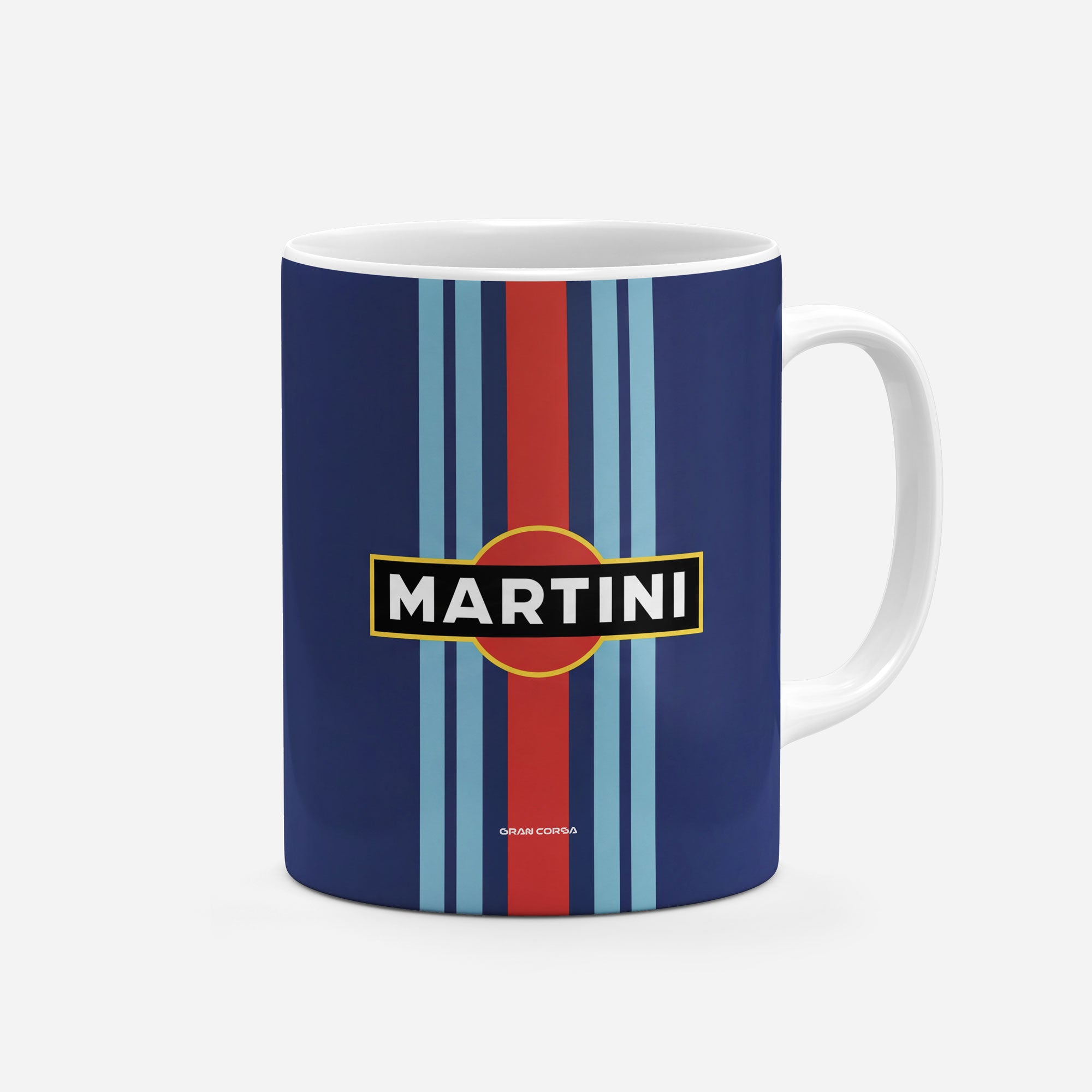 Martini Porsche Mug - Ceramic Racing Stripe Coffee Cup | Gran Corsa