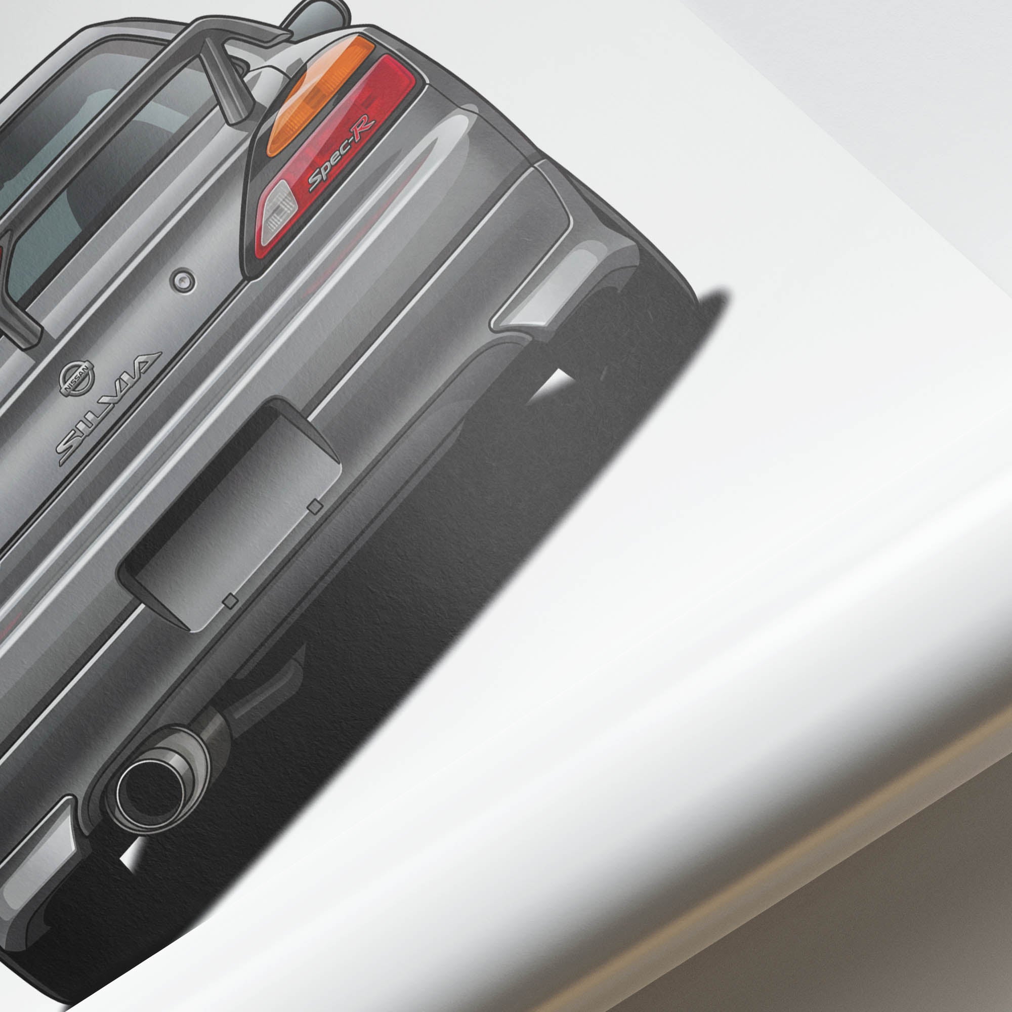1999 Nissan Silvia Spec R S15 Pewter – Car Print (Back)