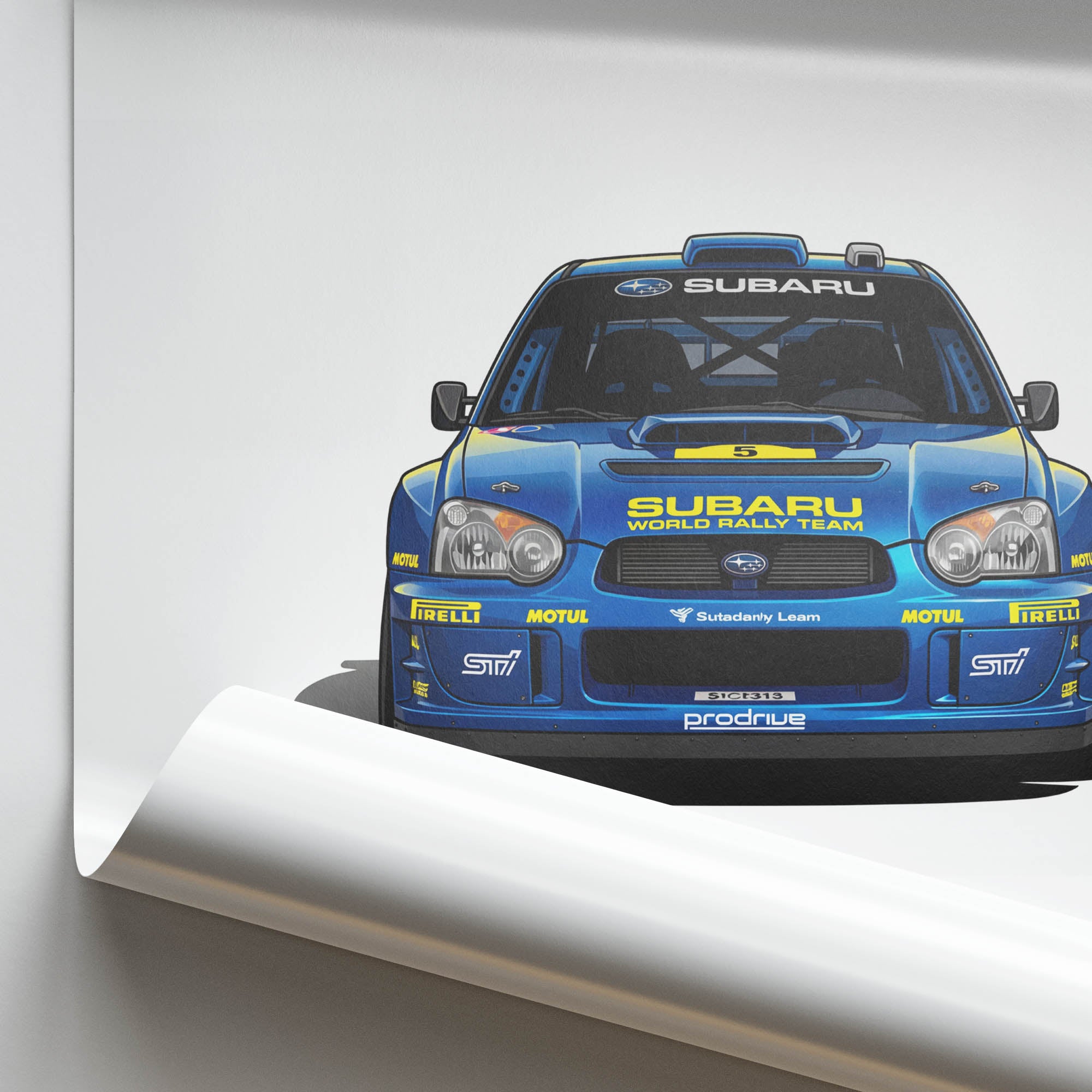 Subaru Impreza Poster – 2003 Rally Car Print With Blue Yellow Livery Art