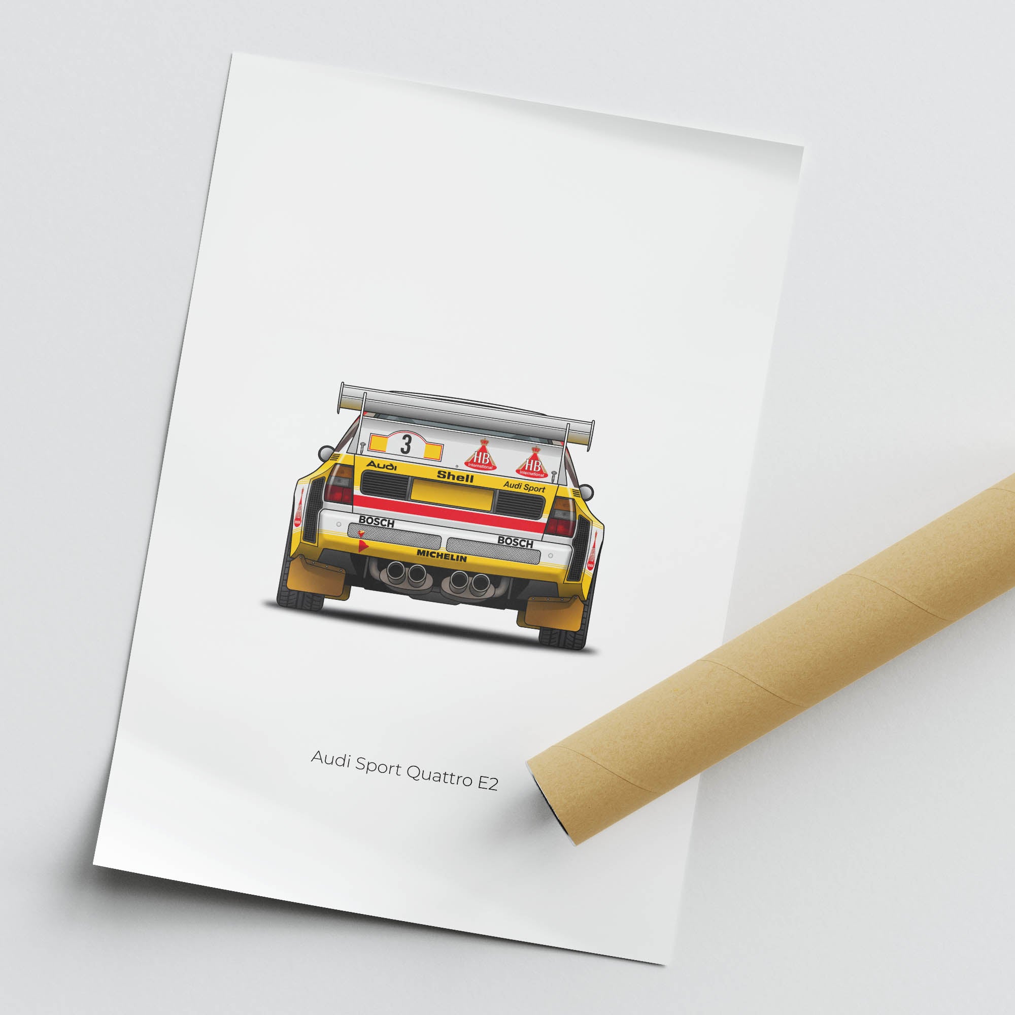 Audi Sport Quattro Poster – 1985 Walter Rohrl WRC Rally Car Wall Art Print