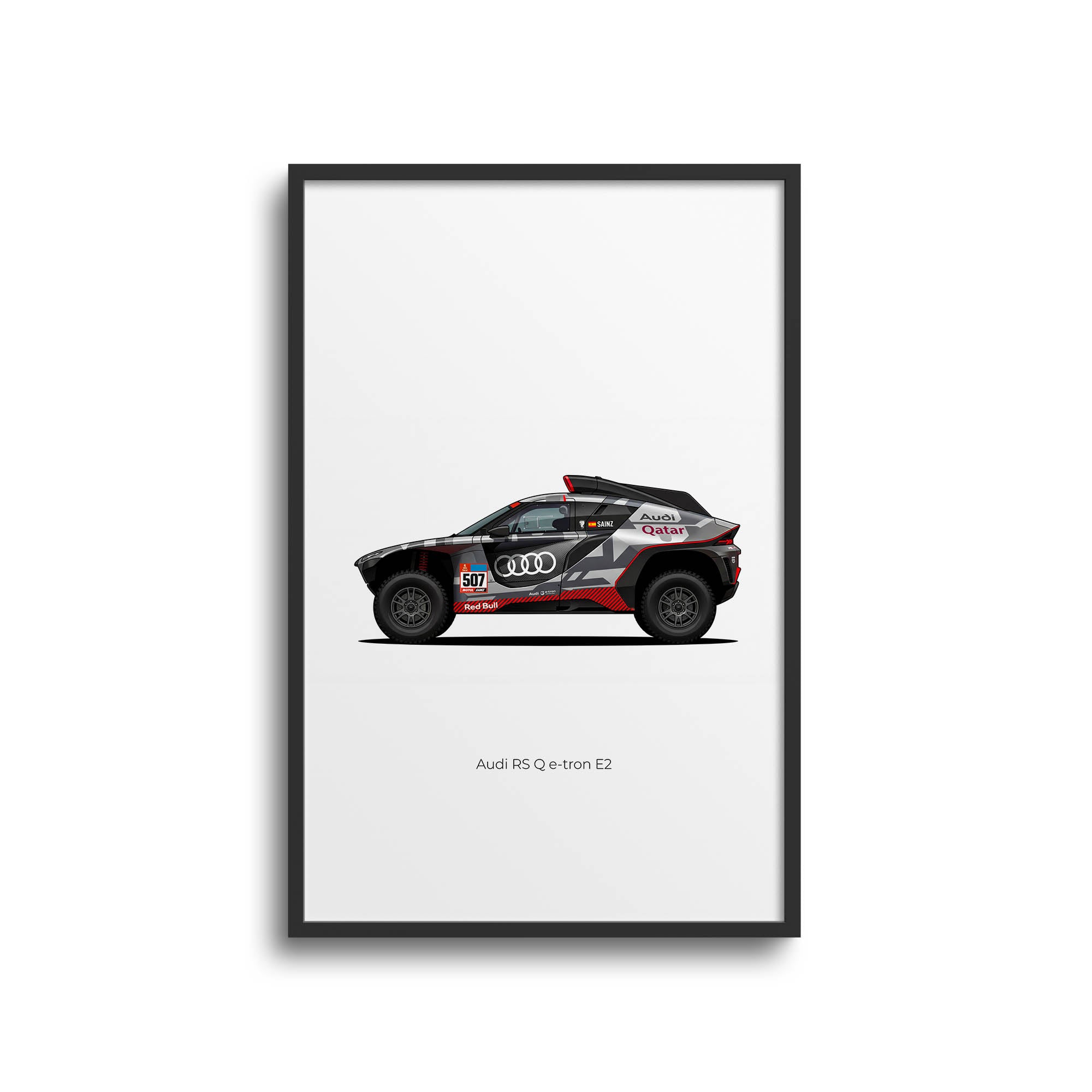 Audi RS Q e-tron Poster – 2024 Carlos Sainz Dakar Winner Rally Car Print