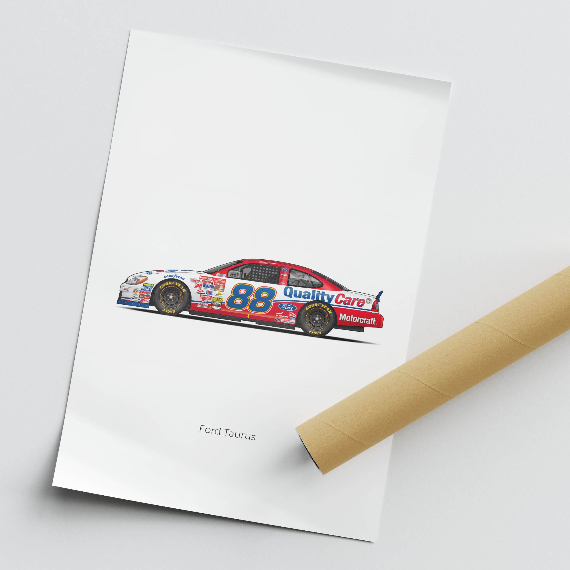 1999 Ford Taurus Dale Jarrett Quality Care – Car Print