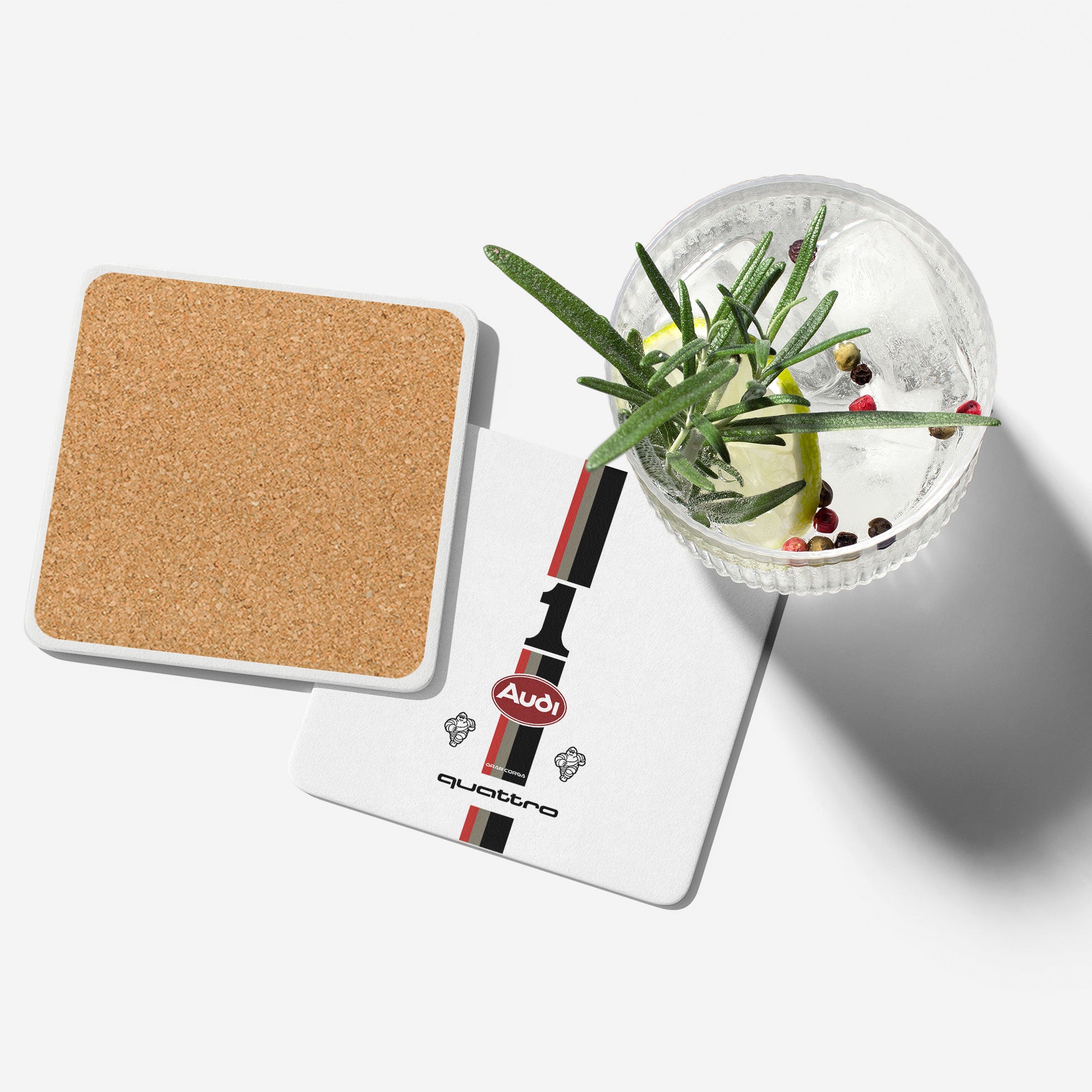 Audi Quattro Coaster – Durable Rally Car Drinkware Table Protector