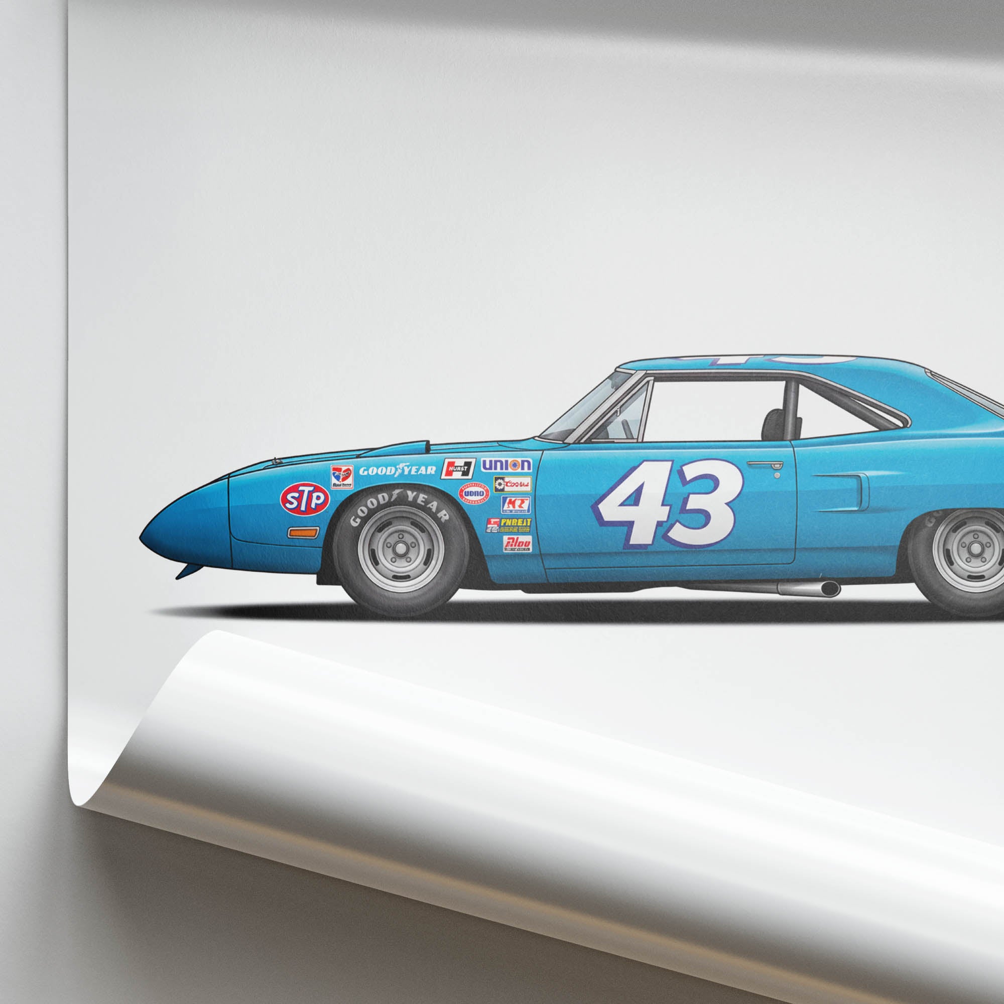 1970 Plymouth Superbird Richard Petty – Car Print (Side)