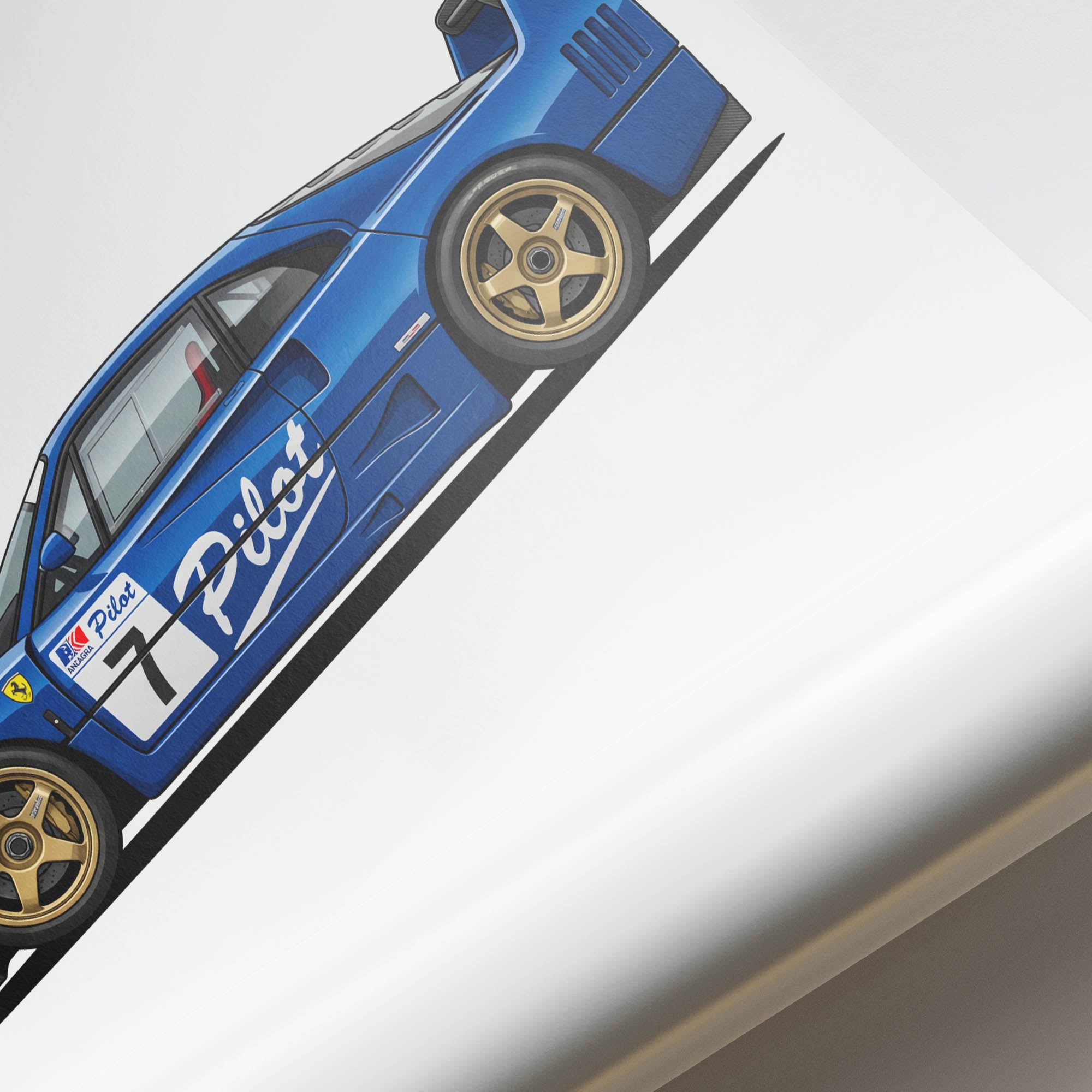 1995 Ferrari F40 LM Pilot – Car Print (Side)