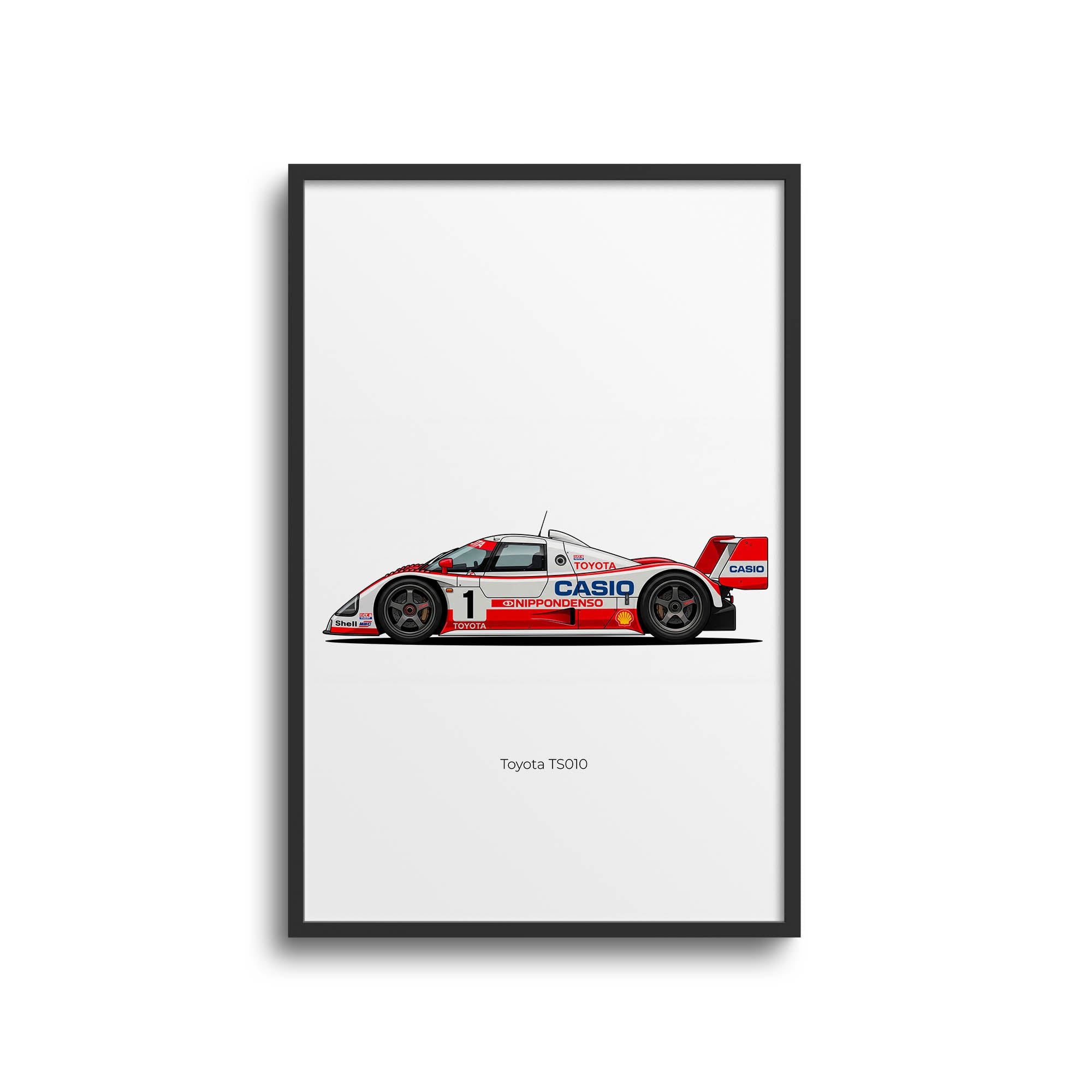 Toyota Ts010 Poster – 1992 Race Car Print With Casio Red White Livery