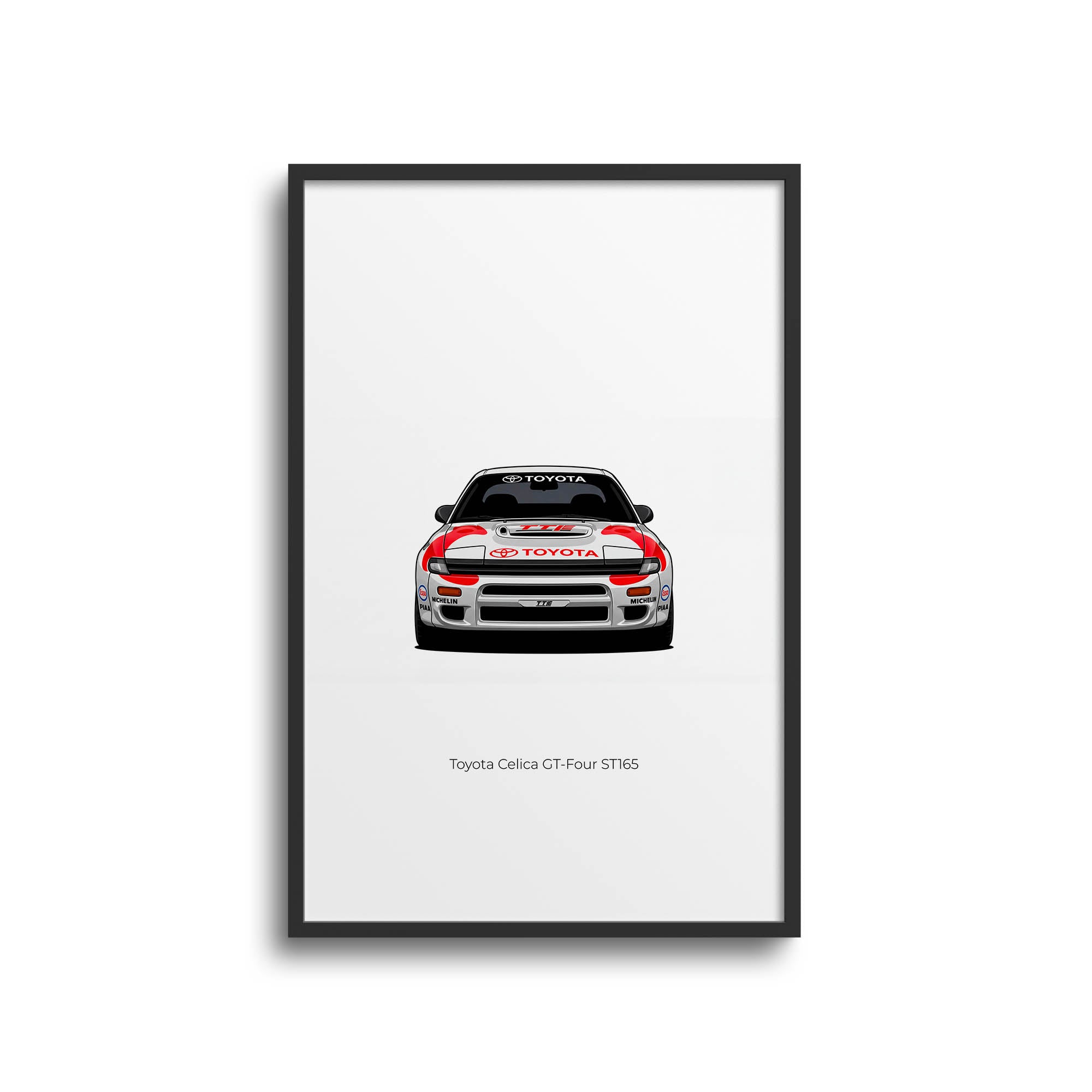 Toyota Celica GT Four 1990 Rally Car Poster – ST165 White Red Livery Print