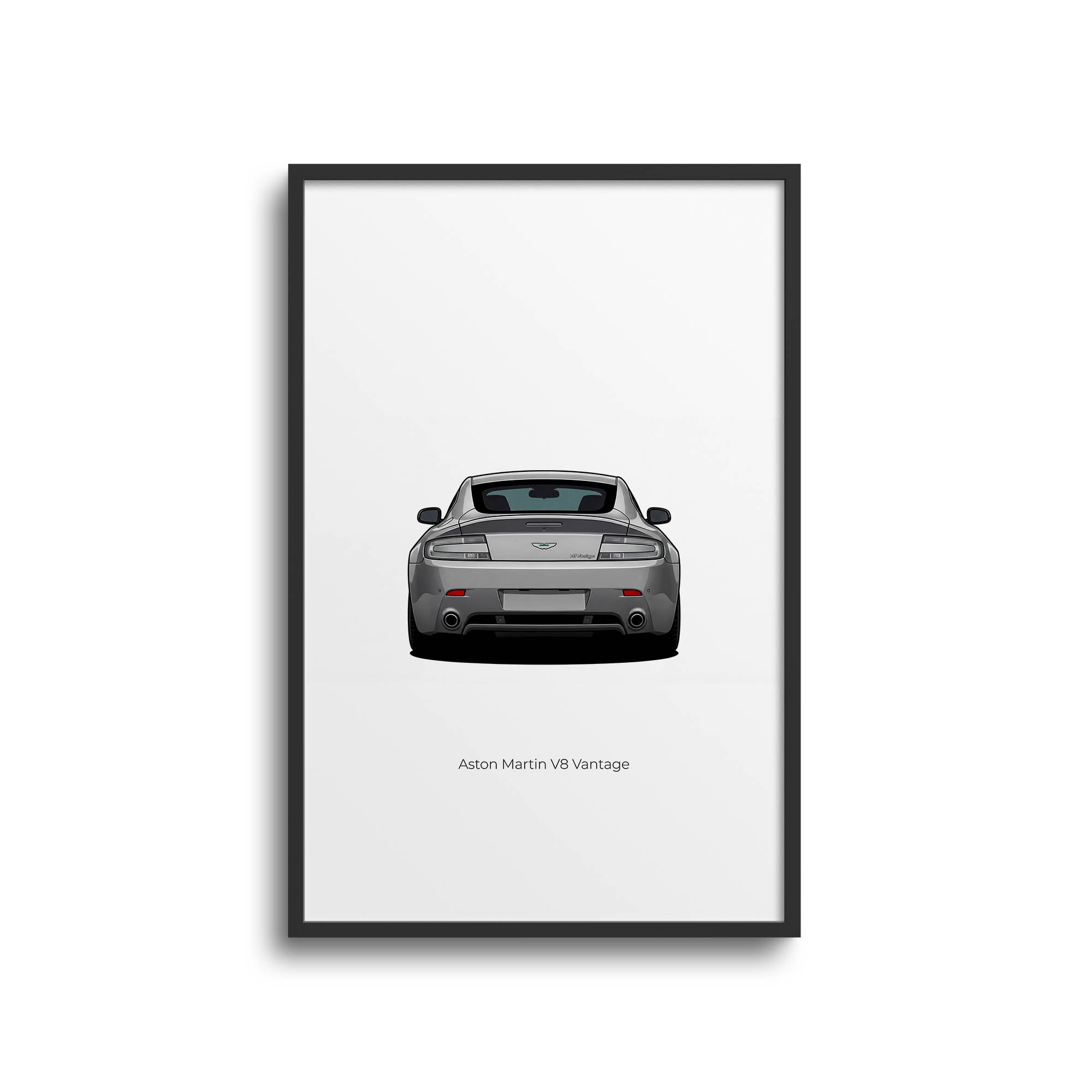 Aston Martin V8 Vantage 2006 Silver Car Poster - Luxury Sports Car Art Print