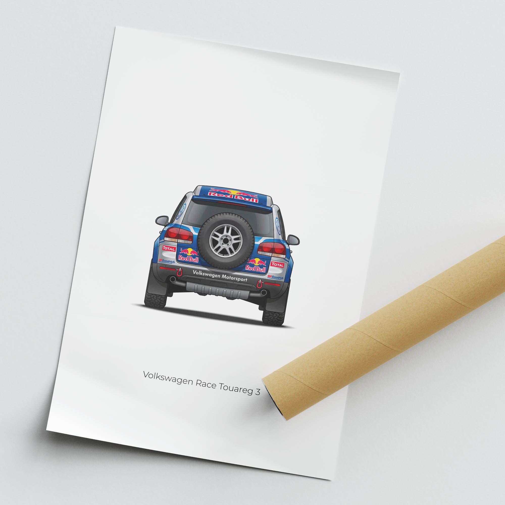 Volkswagen Race Touareg Rally Car Print – 2011 Dakar Rally Poster Blue Bull Livery