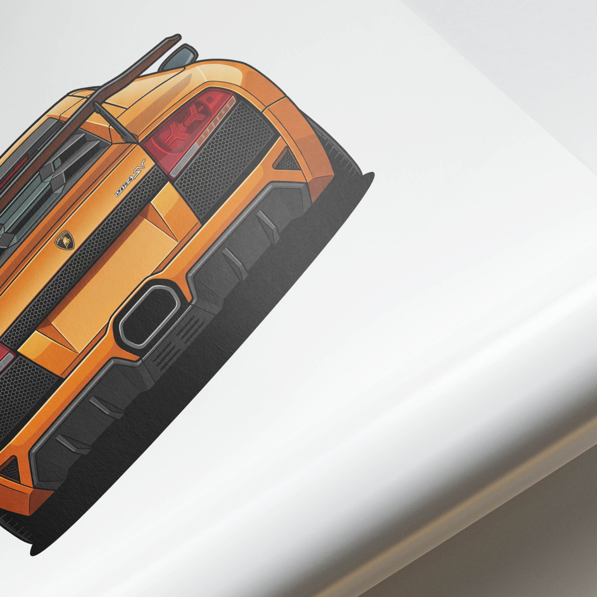 Lamborghini Murciélago Poster – 2010 LP670-4 SV Orange Sports Car Wall Art