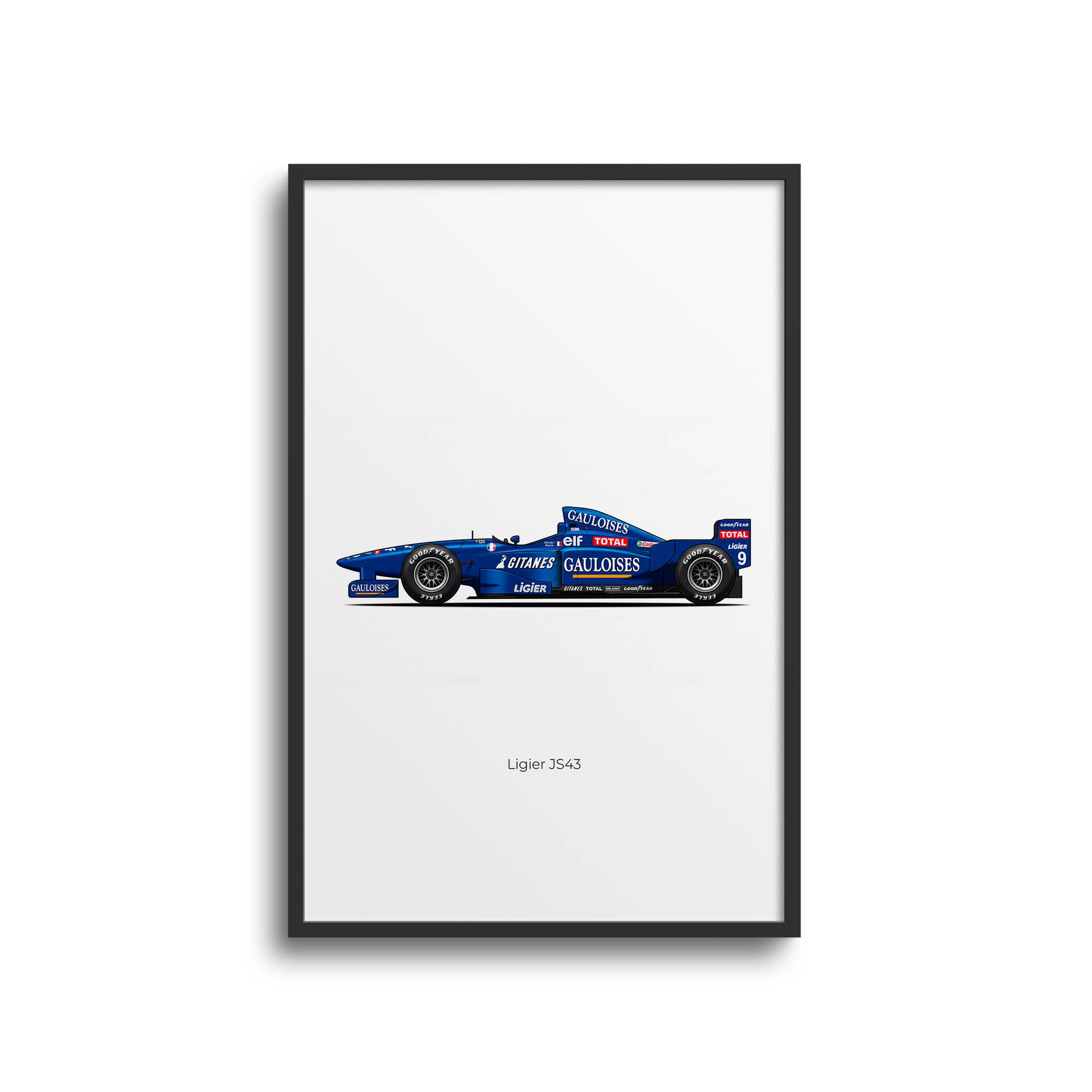 1996 Ligier JS43 Olivier Panis Gauloises – Car Print (Side)