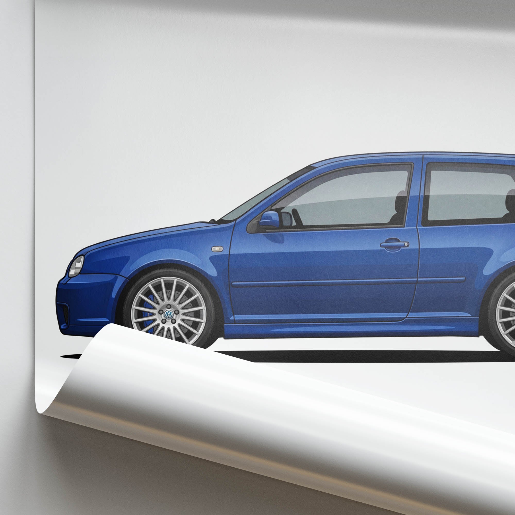 2002 Volkswagen Golf R32 MK4 Deep – Car Print (Side)