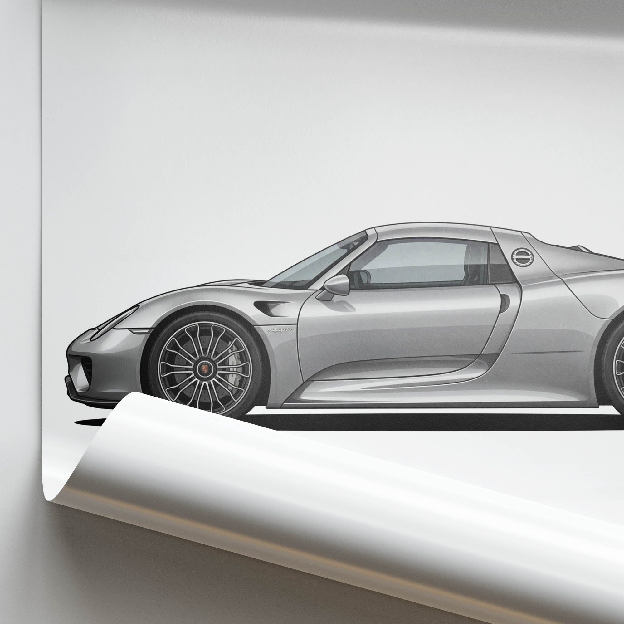 2013 Porsche 918 Spyder Liquid – Car Print (Side)