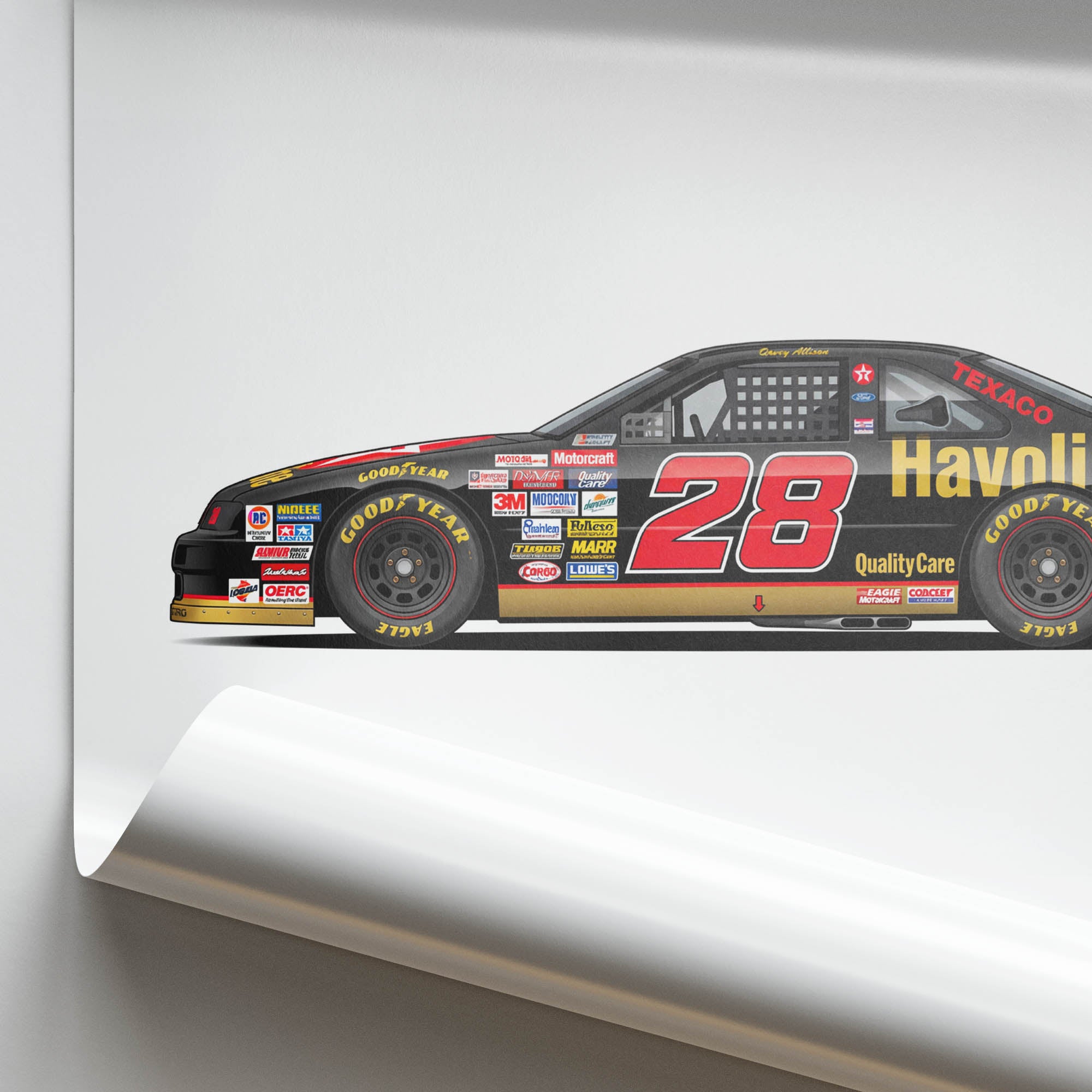 1992 Ford Thunderbird Davey Allison Texaco – Car Print