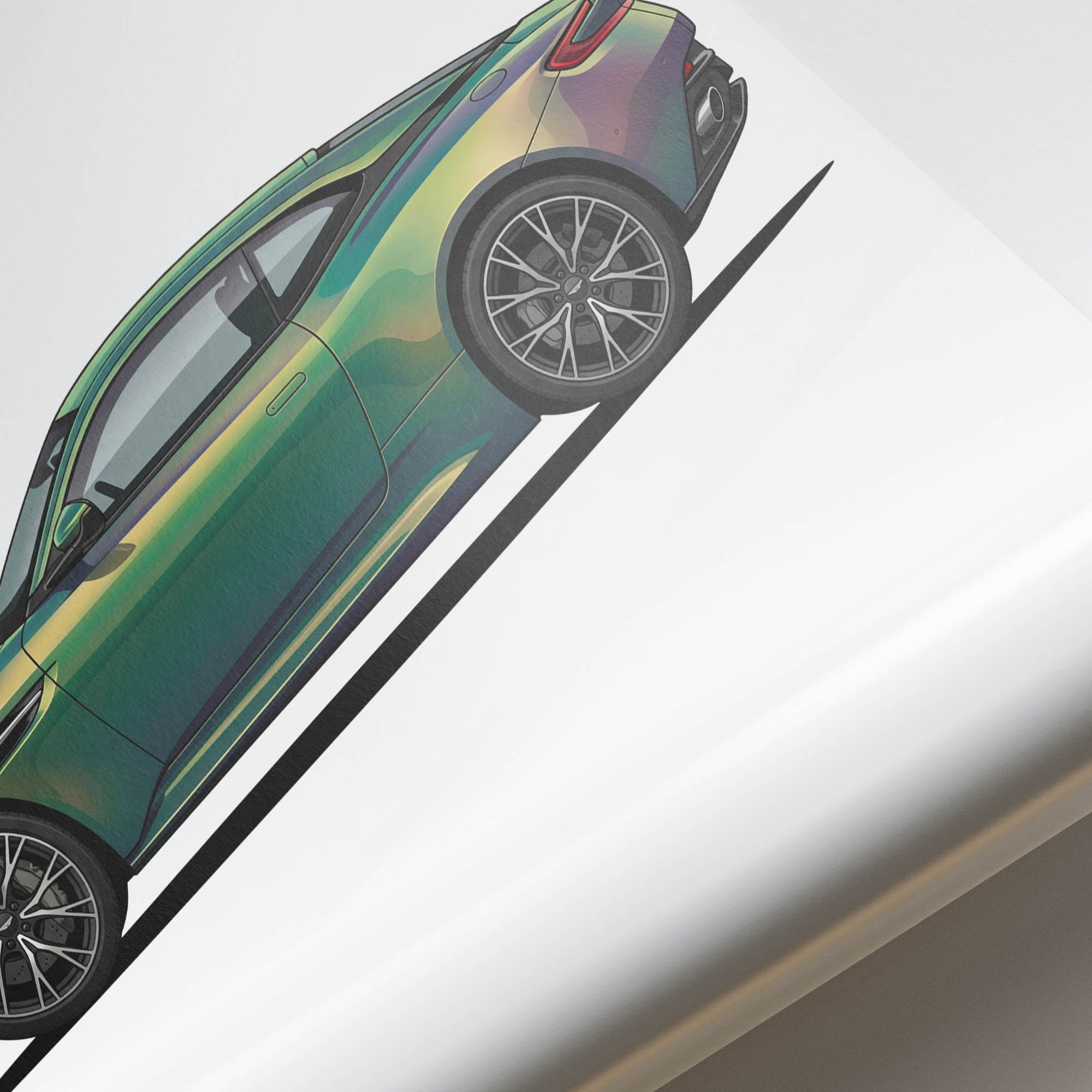 2024 Aston Martin DB12 Iridescent Emerald – Car Print (Side)