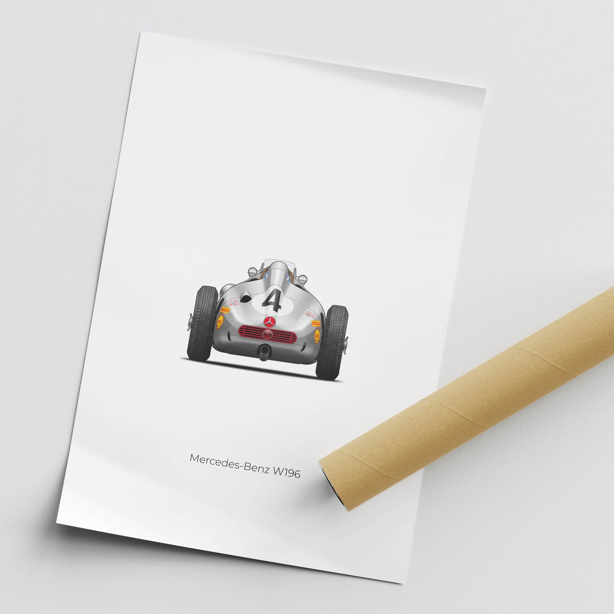 1954 Mercedes-Benz W196 Juan Manuel Fangio – Car Print