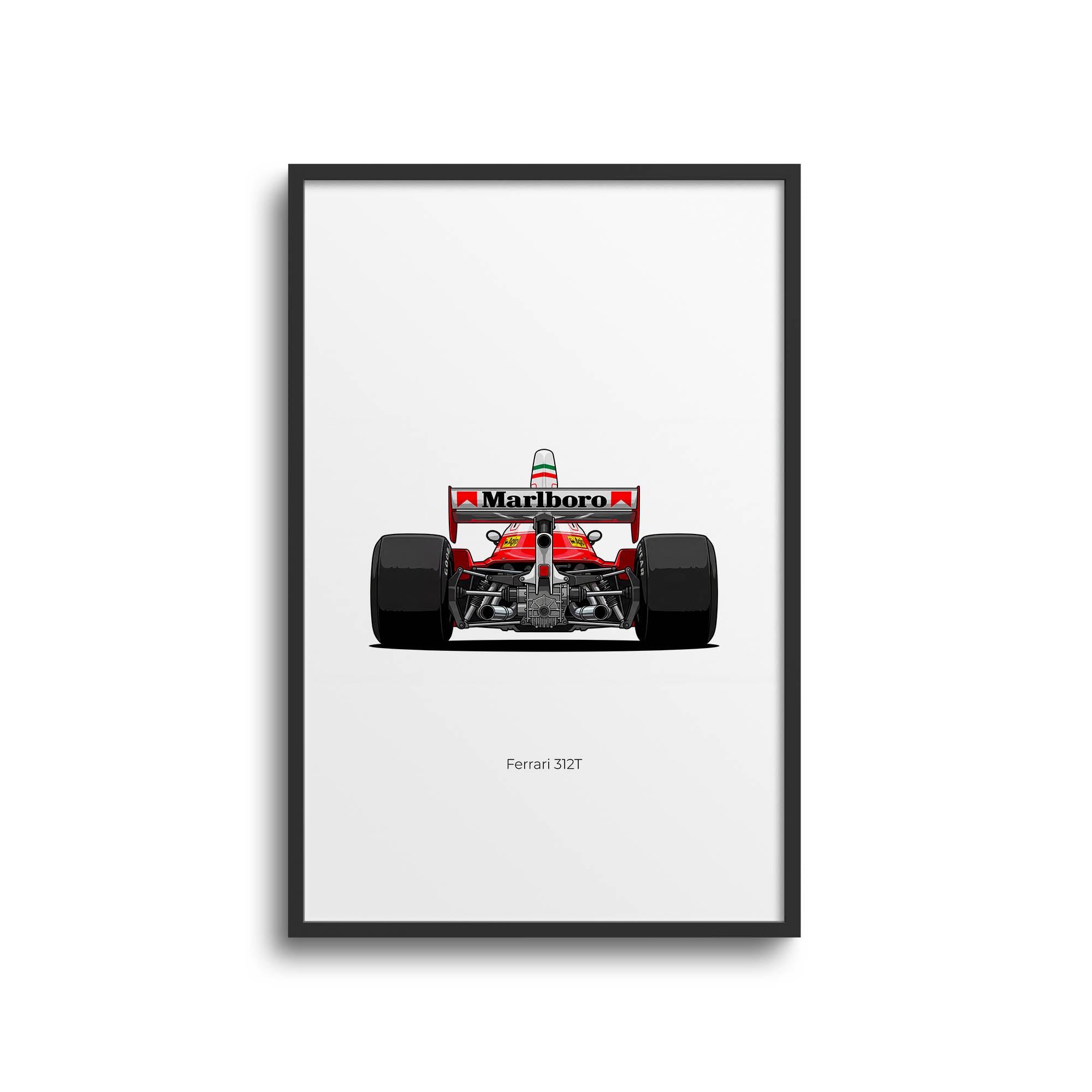 Ferrari 312T Poster – 1975 Niki Lauda Rosso Corsa Classic Racing Print