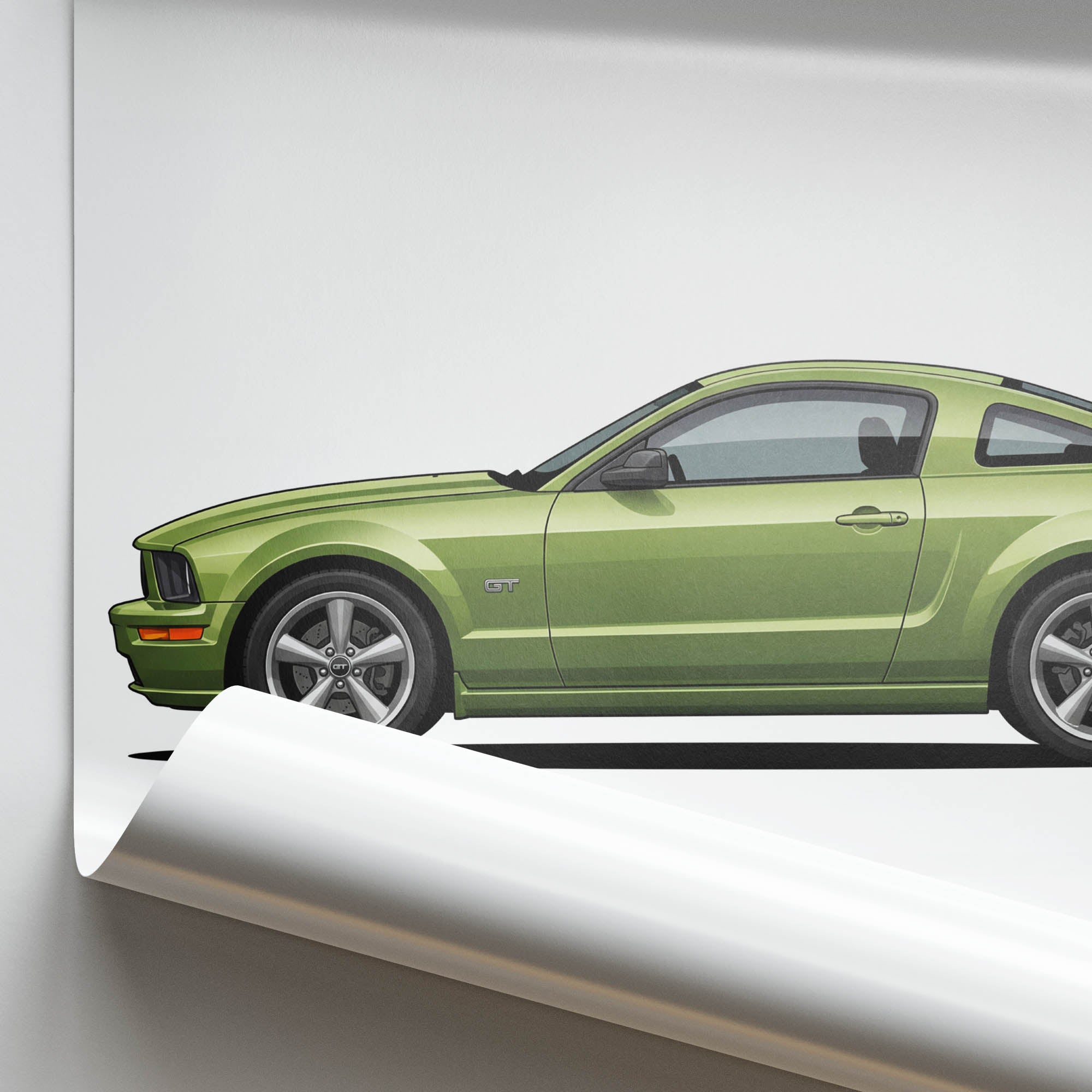 2005 Ford Mustang GT S197 Legend Lime – Car Print (Side)