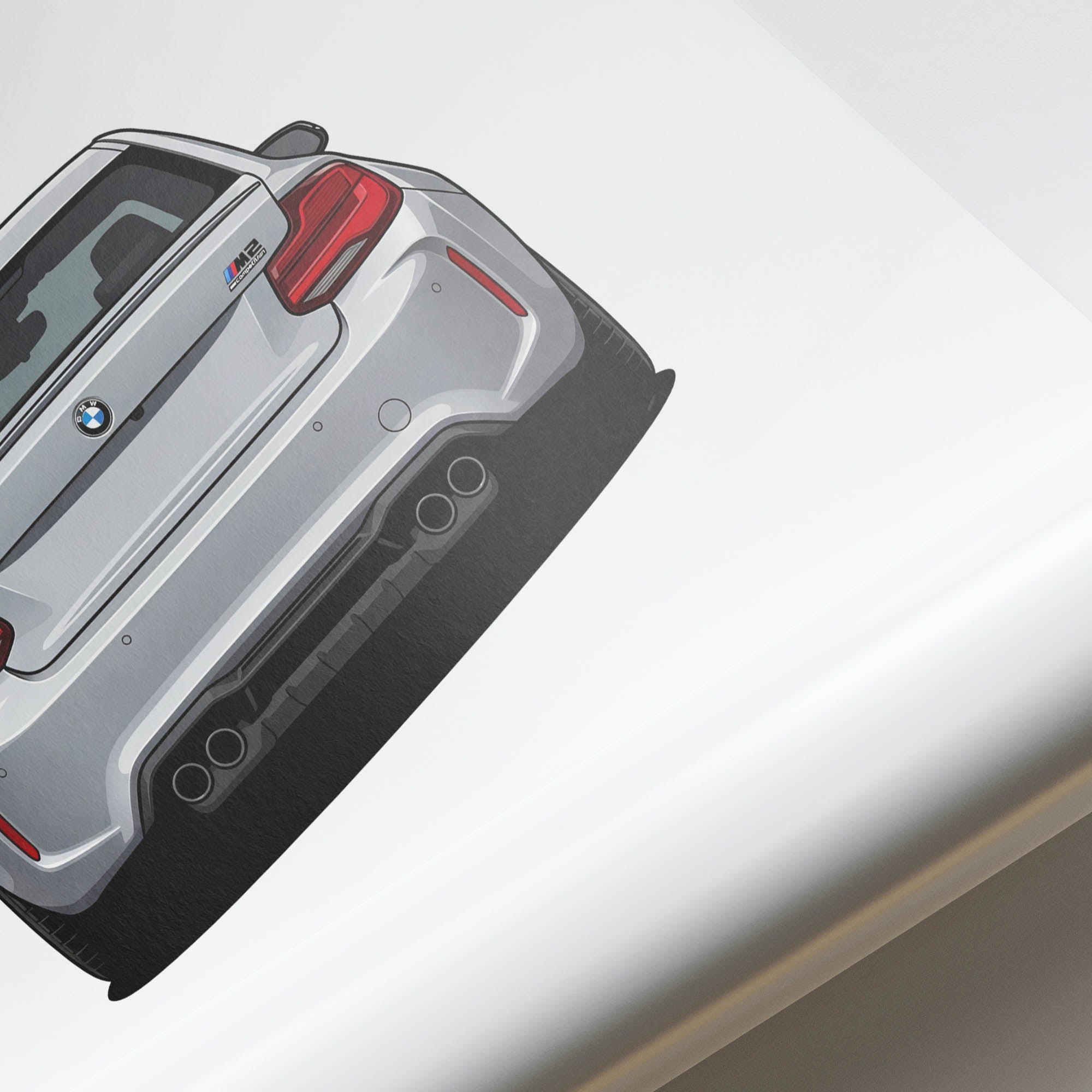 BMW M2 Competition Poster – 2019 Hockenheim Silver Metallic Car Wall Art Print