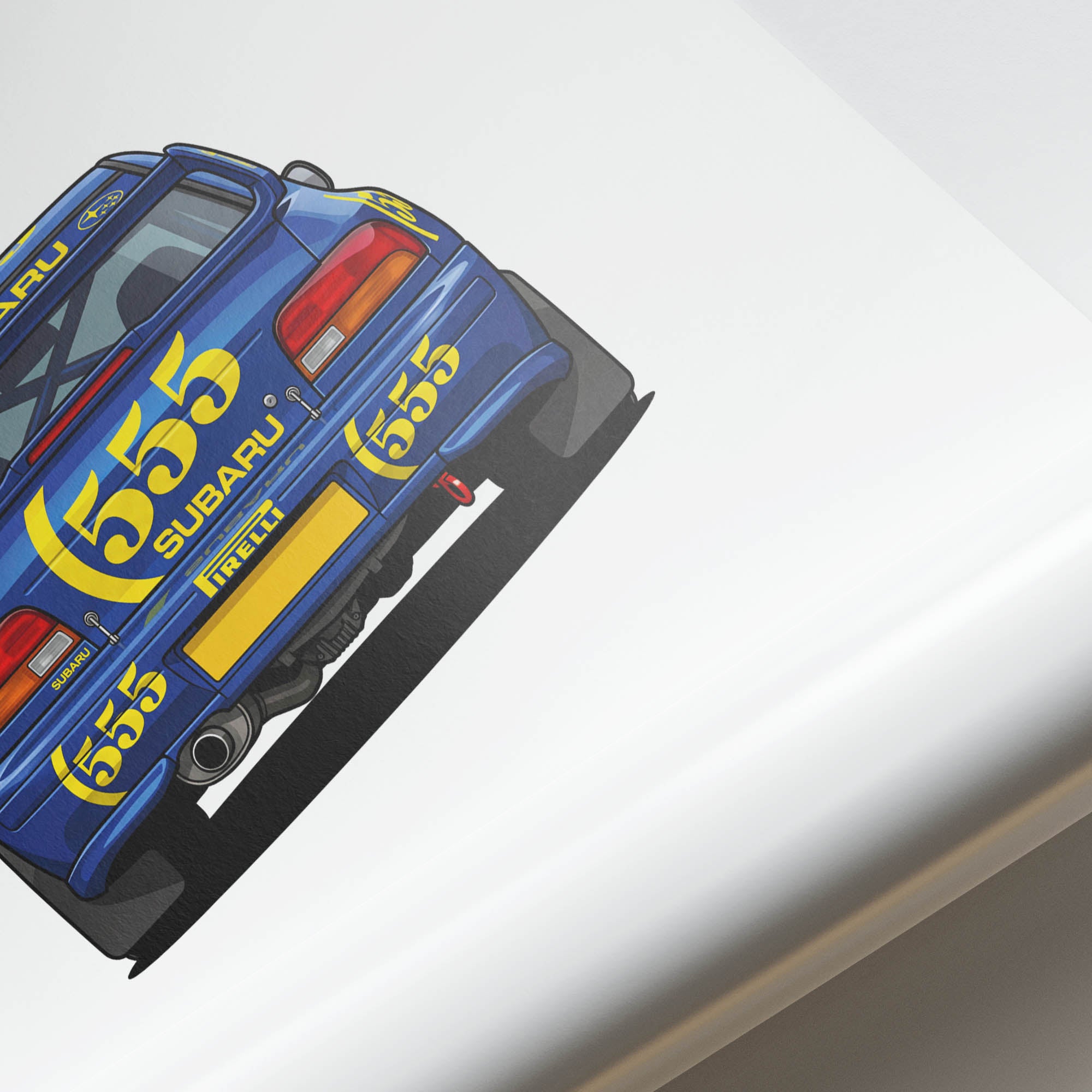 Subaru Impreza Poster – 1995 Rally Car Print With Blue Yellow Livery Artwork