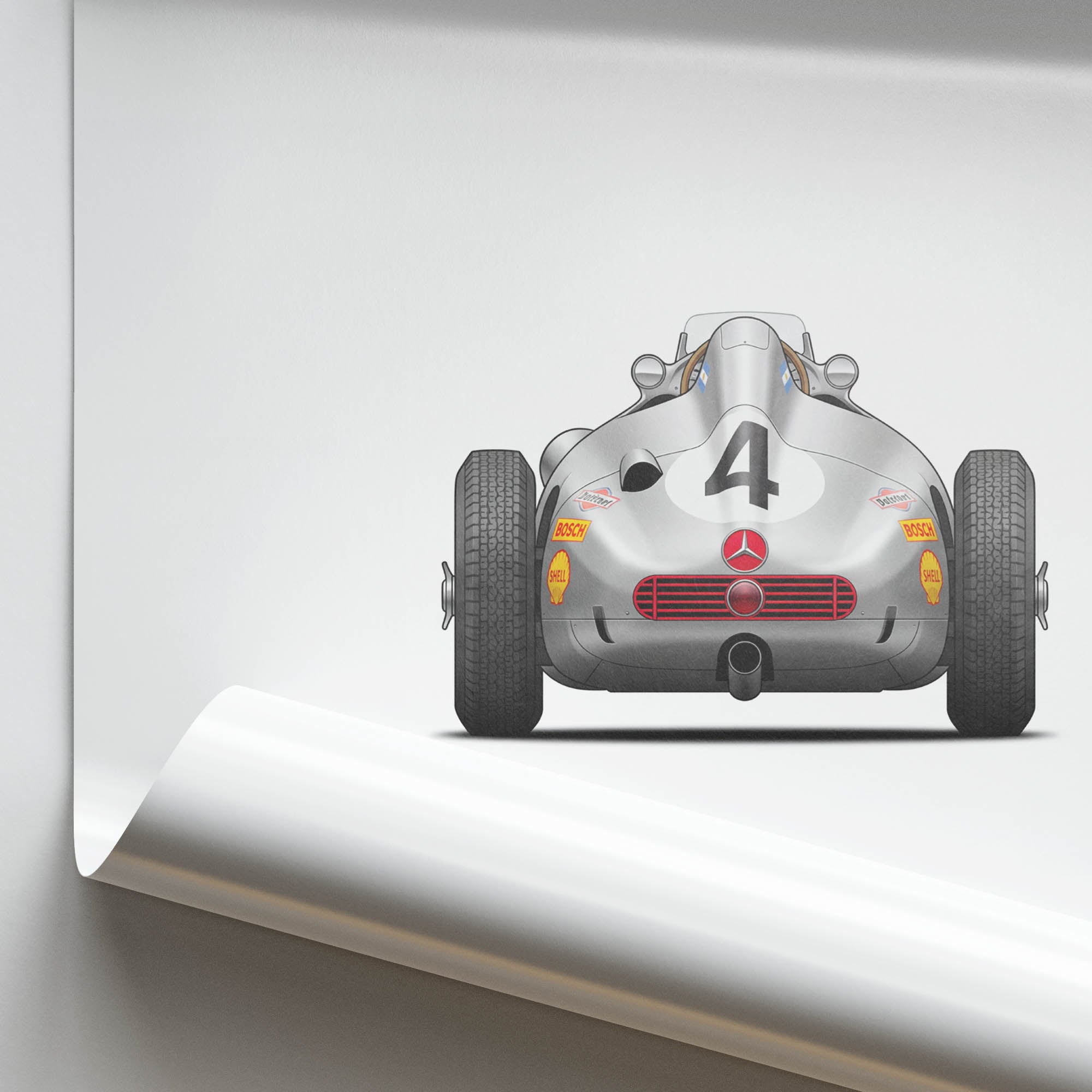 1954 Mercedes-Benz W196 Juan Manuel Fangio – Car Print