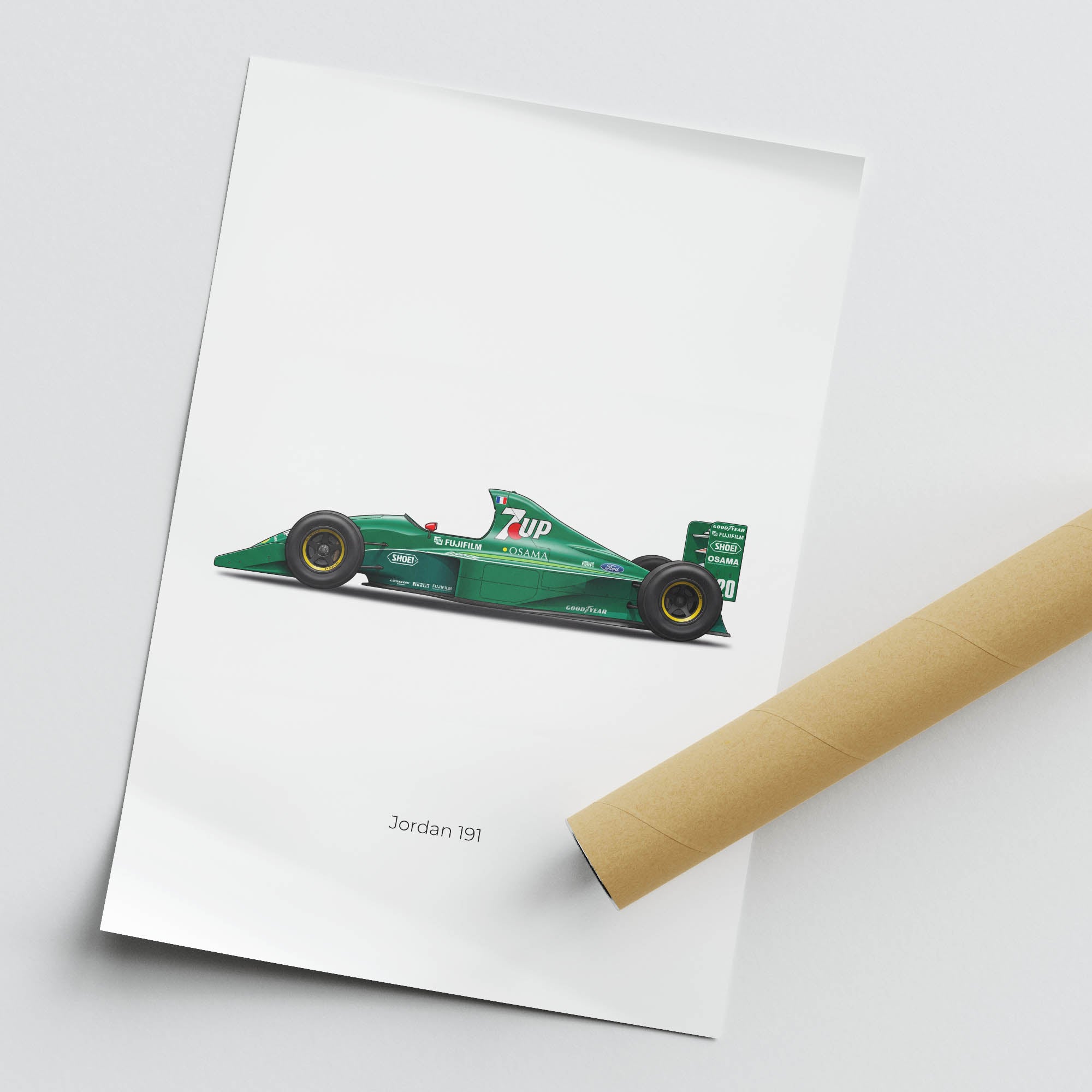 1991 Jordan 191 Bertrand Gachot 7UP – Car Print (Side)