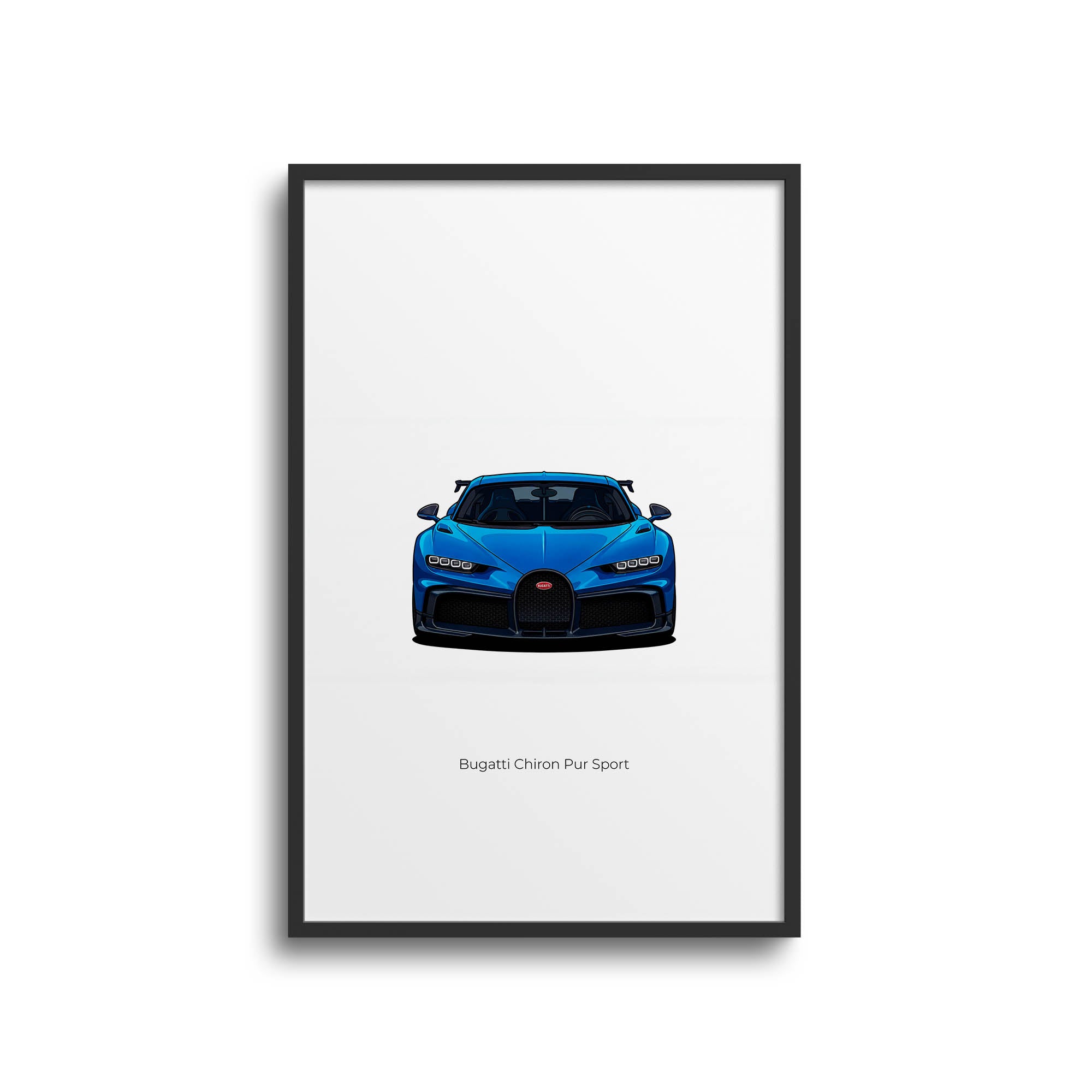 Bugatti Chiron Poster – 2021 Pur Sport Agile Blue Supercar Wall Art Print