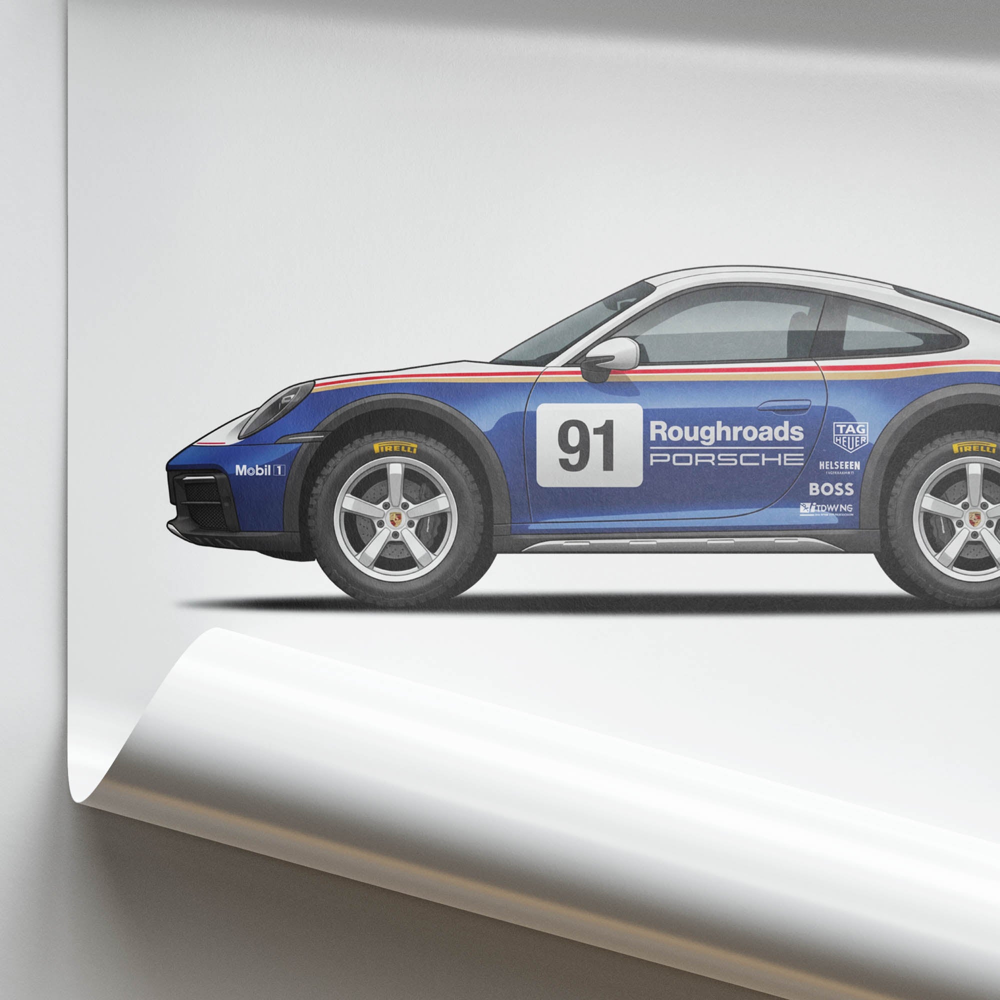 2024 Porsche 911 Roughroads – Car Print (Side)