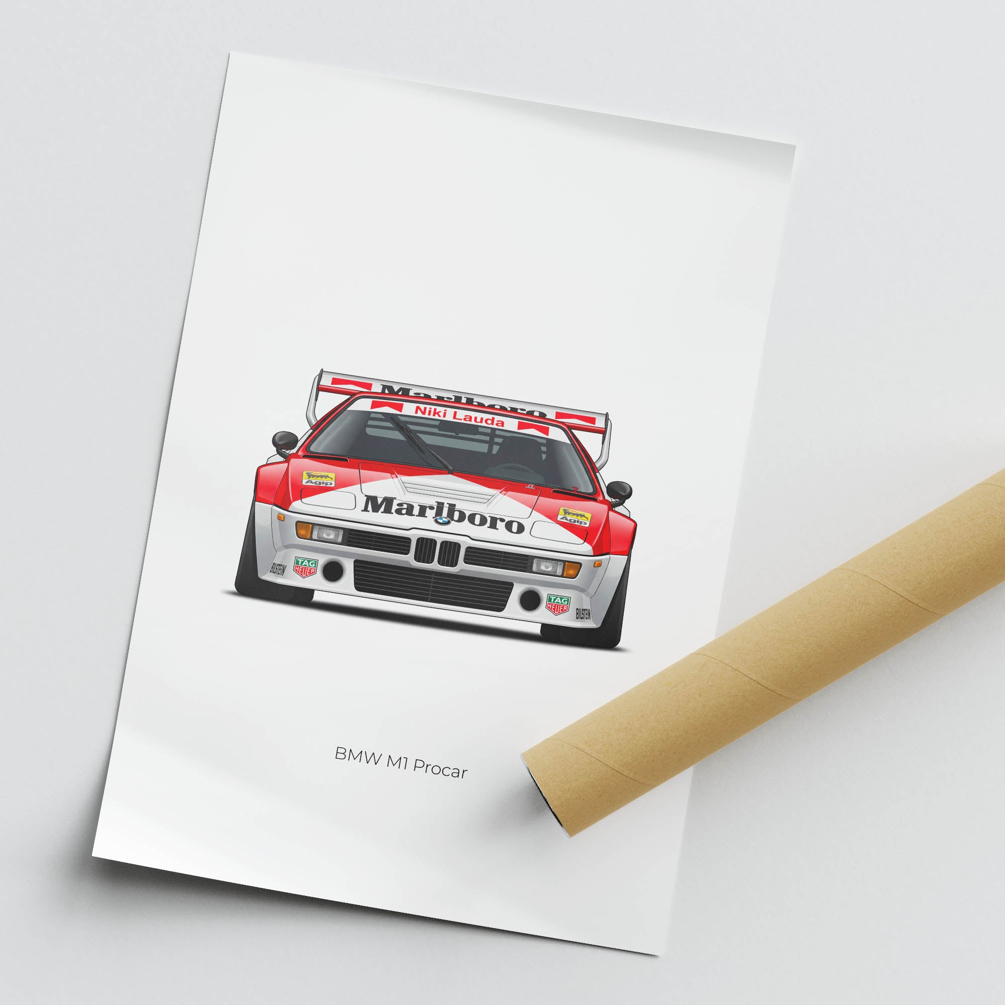 BMW M1 Procar Poster - 1979 Niki Lauda Marlboro Livery Vintage Racing Art Print