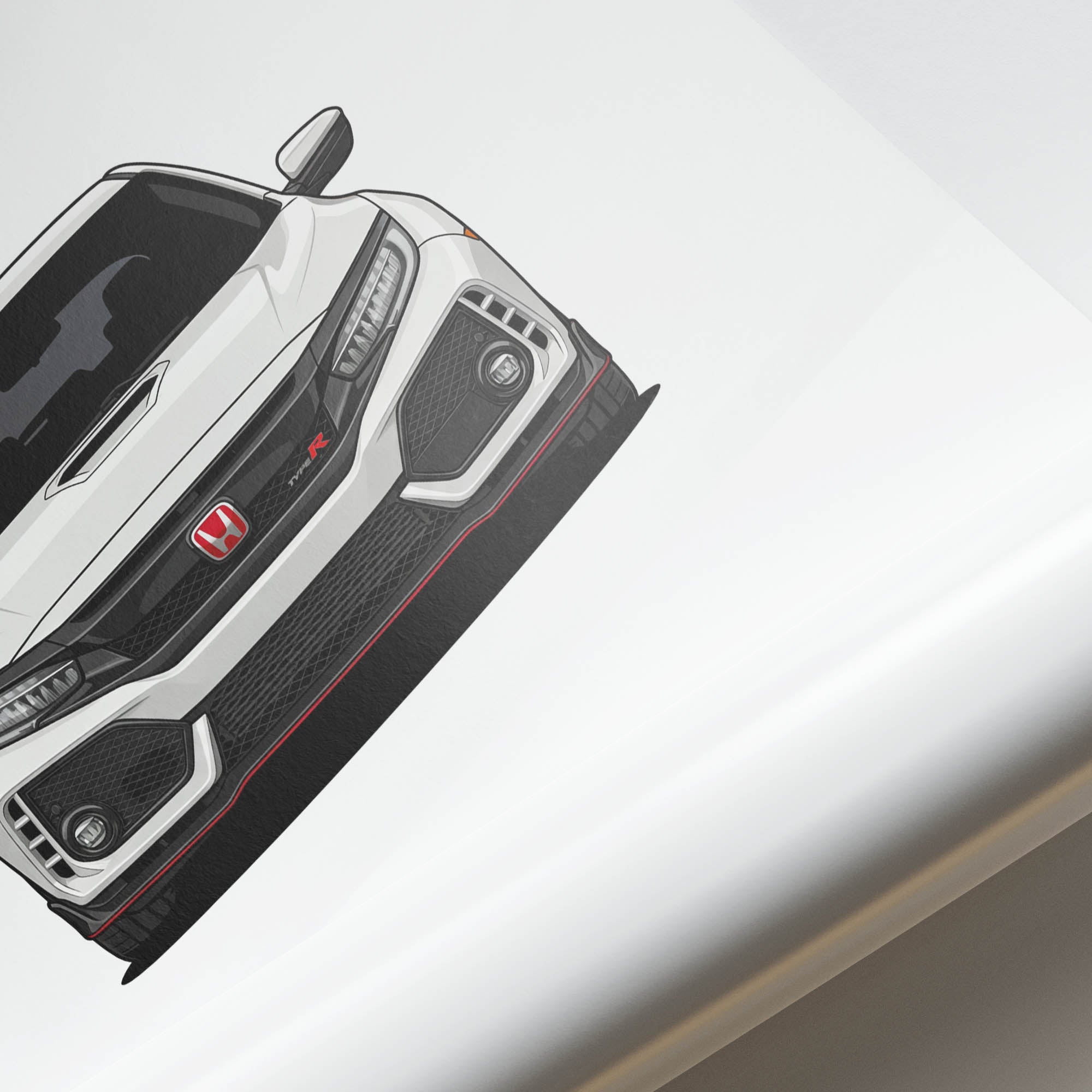 Honda Civic Type R Poster - 2017 FK8 Championship White Front View Print