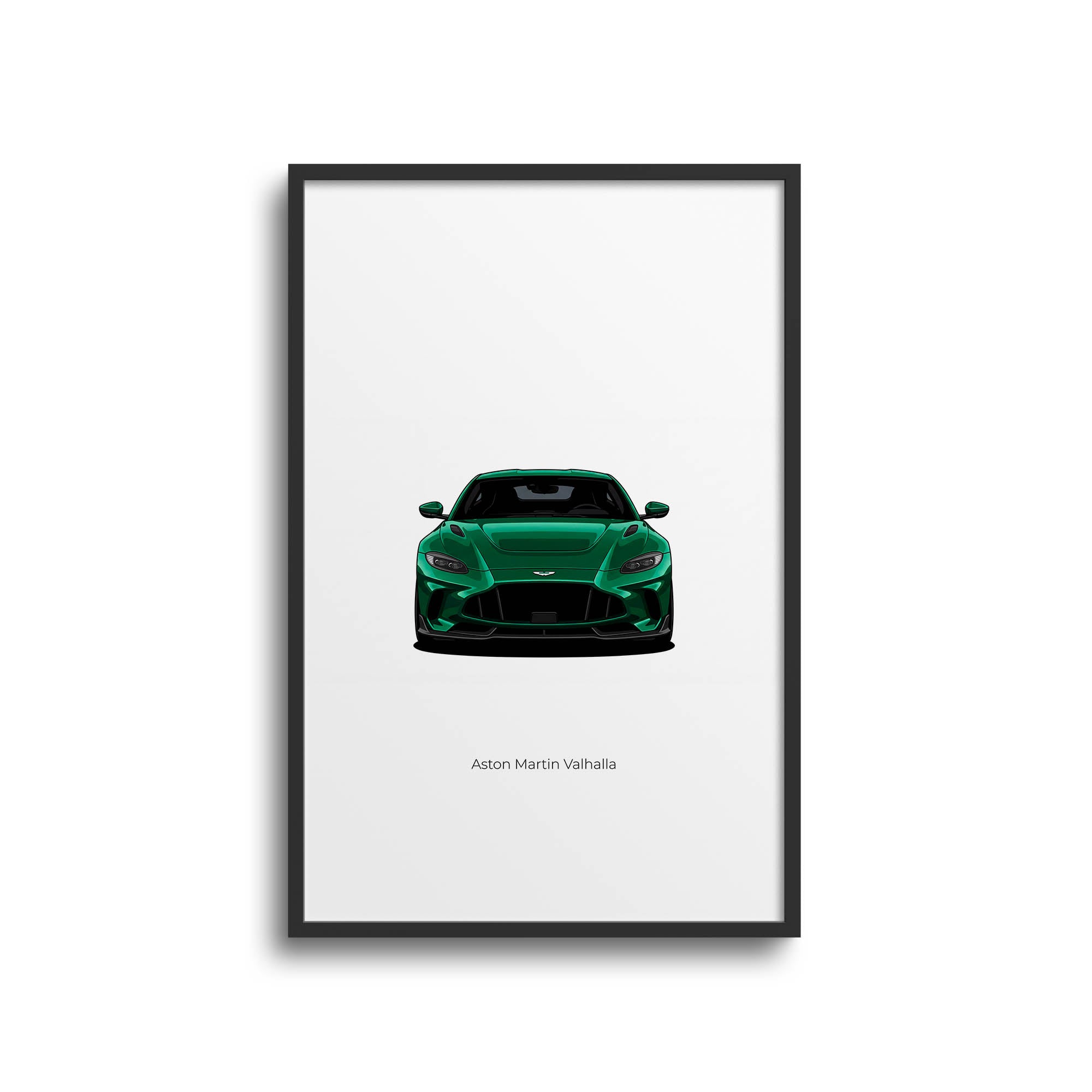 Aston Martin Valhalla Poster - 2024 British Racing Green Front View Print