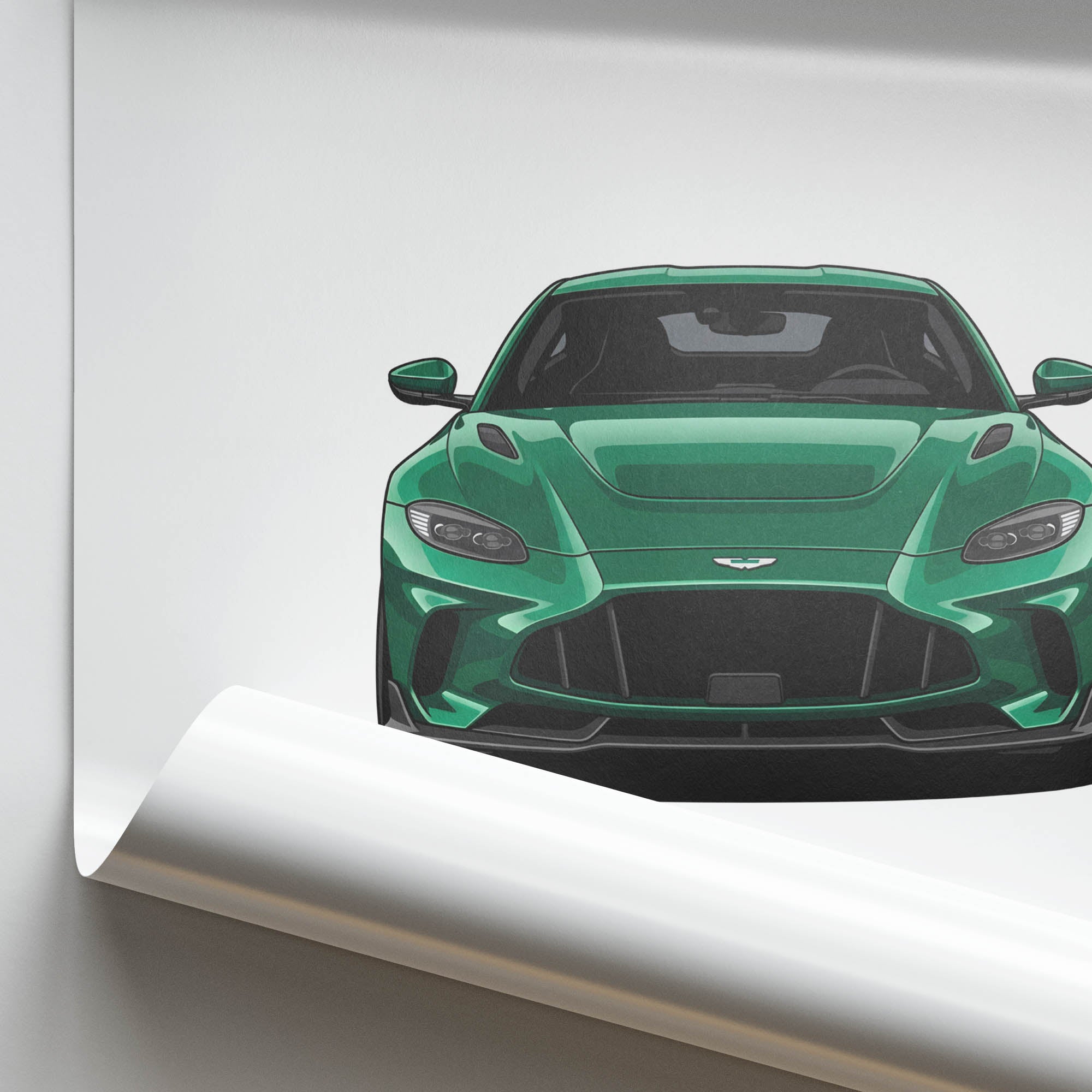 Aston Martin Valhalla Poster - 2024 British Racing Green Front View Print