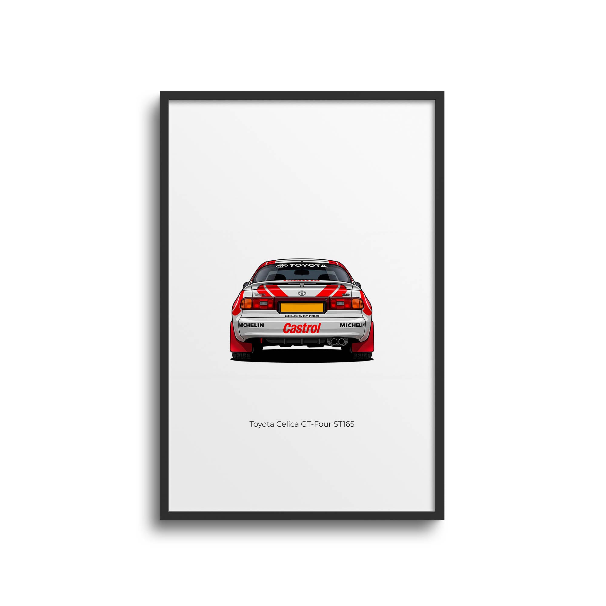 Toyota Celica Poster - 1990 Celica GT4 Rally Car Print With White And Red Livery