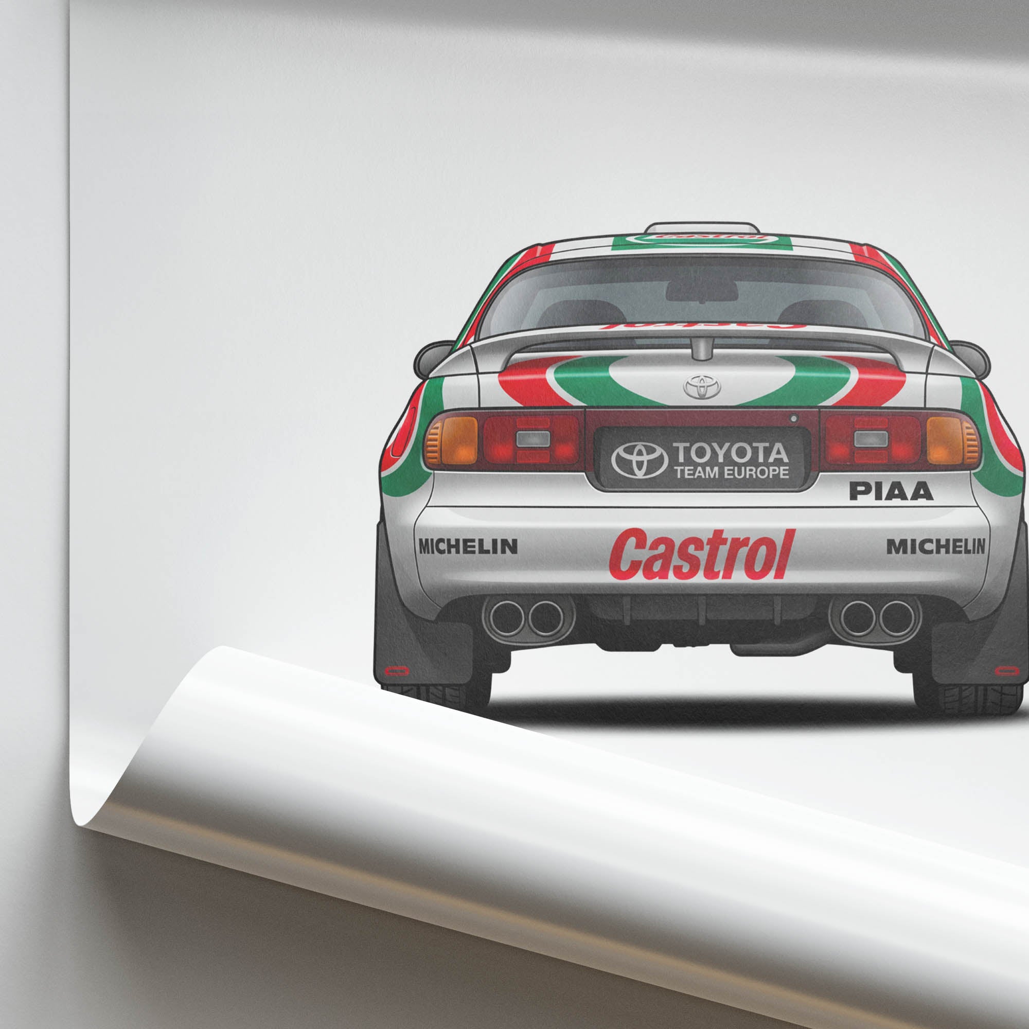 Toyota Celica Poster - 1992 ST185 Rally Car Print Featuring Carlos Sainz Castrol Livery