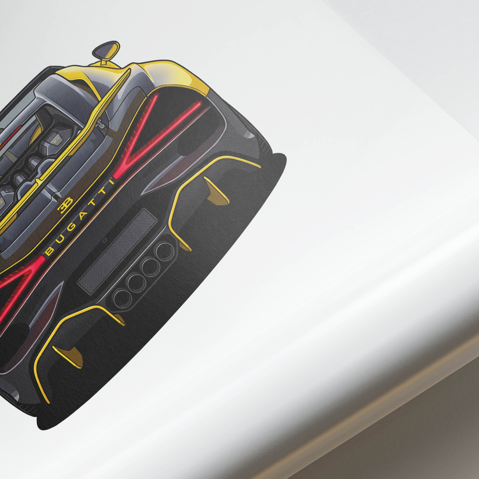 2024 Bugatti W16 Mistral – Car Print (Back)