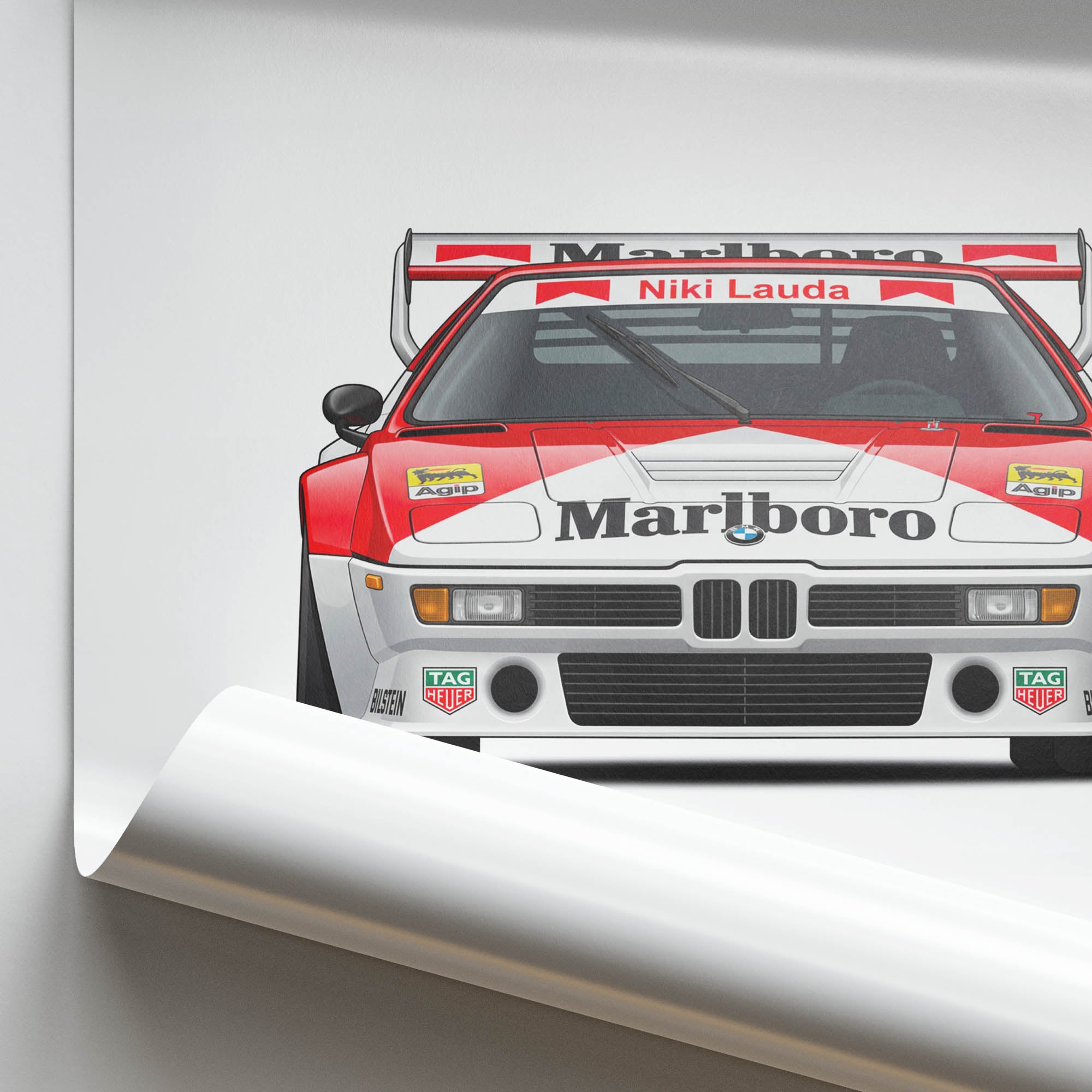 BMW M1 Procar Poster - 1979 Niki Lauda Marlboro Livery Vintage Racing Art Print