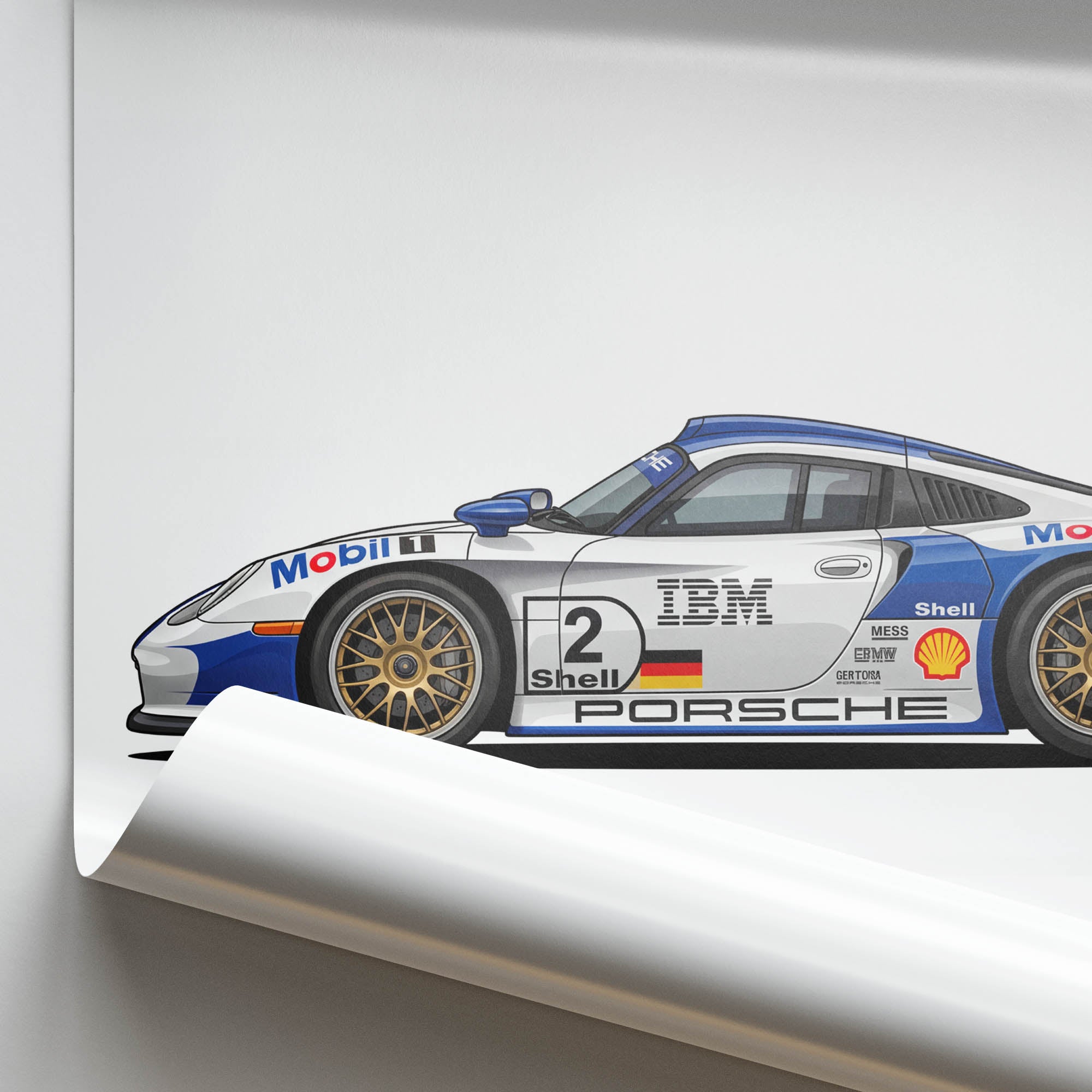 1998 Porsche 911 GT1 98 Mobil – Car Print